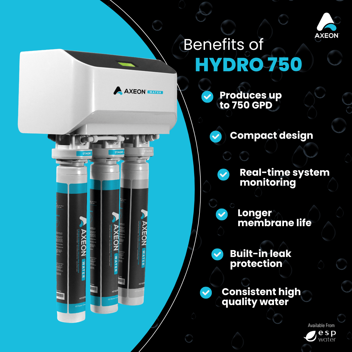 AXEON HYDRO 750 Reverse Osmosis System 750 GPD 212261 - ESP Water