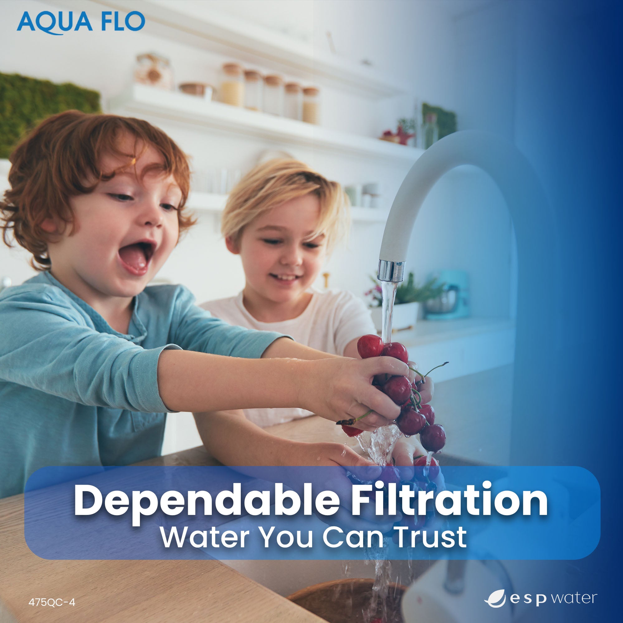 Aqua Flo 475QC - 4 4 - Stage 75 GPD Quick Change RO System 20010023 - ESP Water