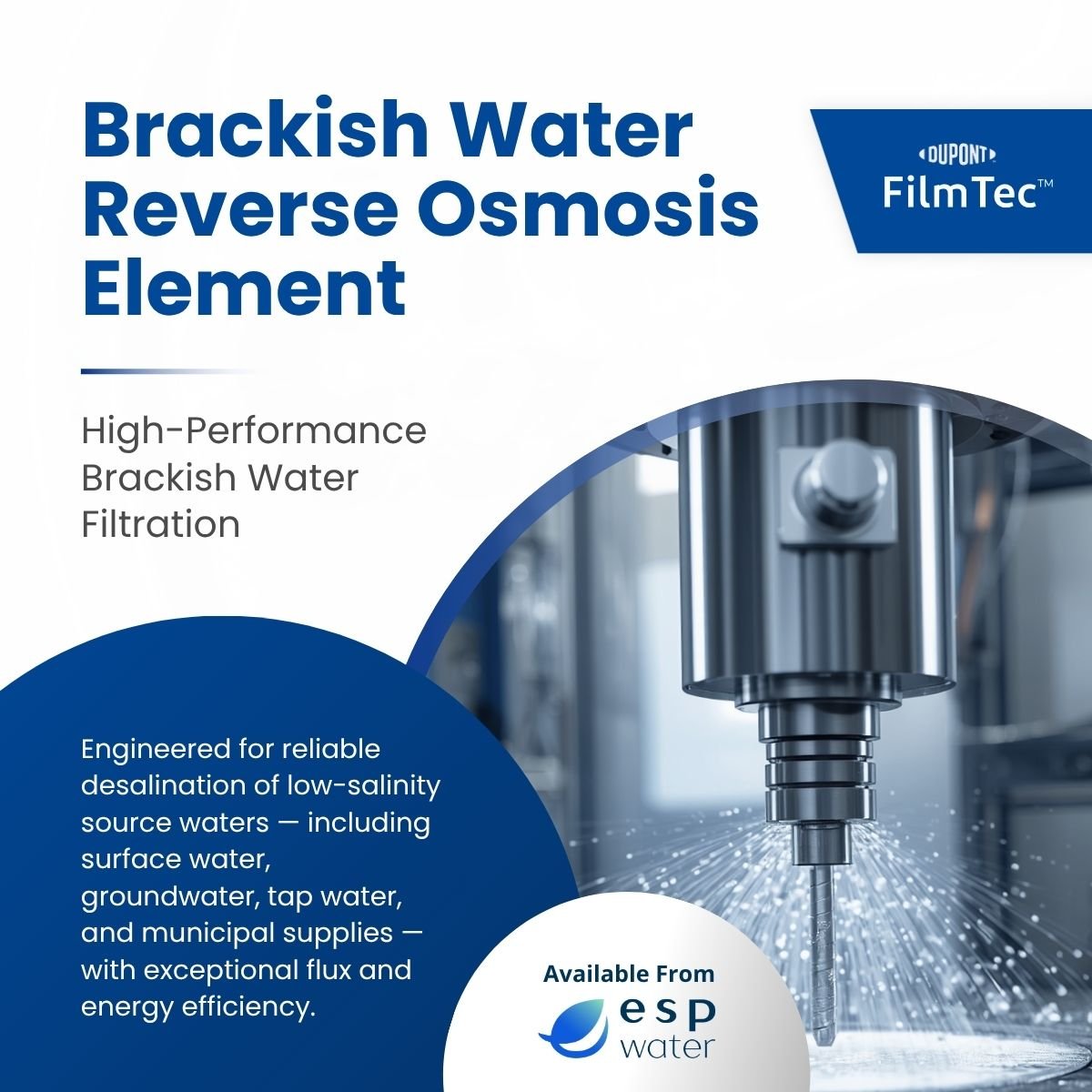 FilmTec SW30HRLE - 370/34 RO Membrane Seawater 6700 GPD 8"x40" SW30HRLE-370/34 - ESP Water