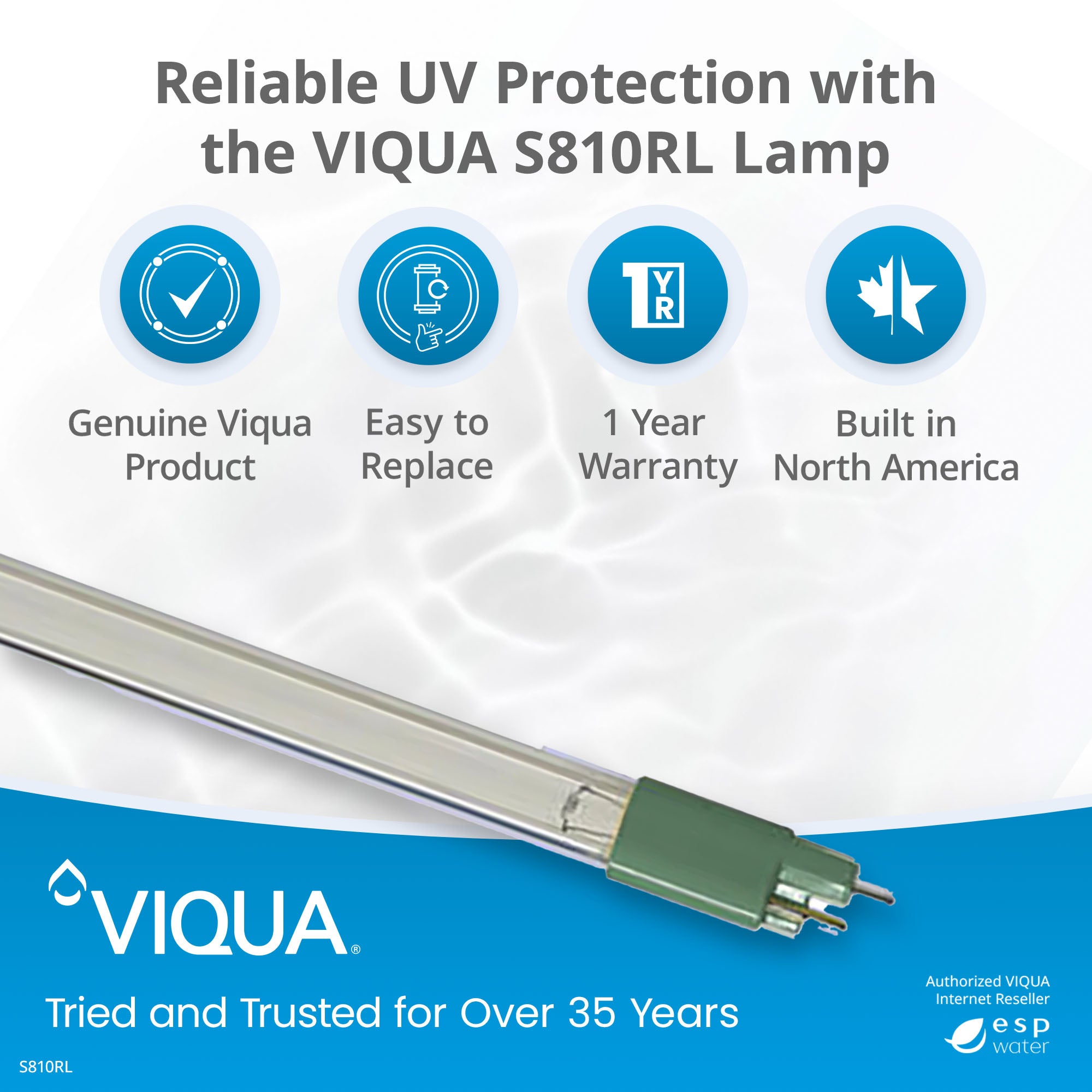 VIQUA S810RL UV lamp benefits for maintaining compatible VIQUA and Sterilight UV systems