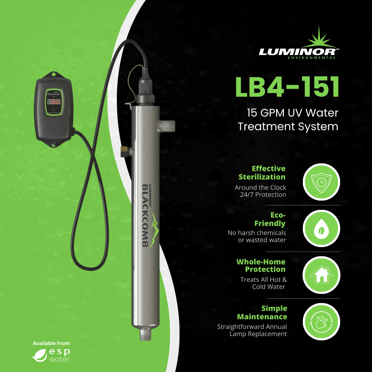 LUMINOR BLACKCOMB 4.1 LB4-151 UV system benefits for whole-home water treatment