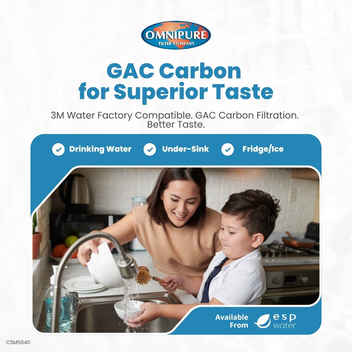 Omnipure CSM5640 features for compatible Water Factory, CUNO, 3M and older Ionics RO systems