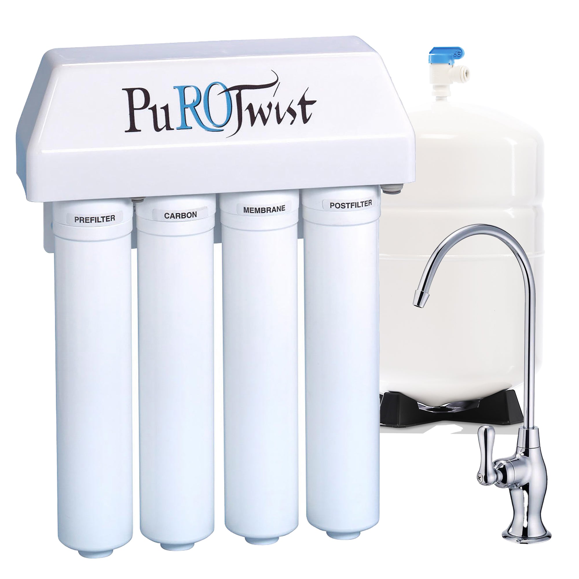 PuROTwist 4000 1:1 RO System with Quick Connect Filters 75 GPD 4 - Stage PT4000T75 - ESP Water