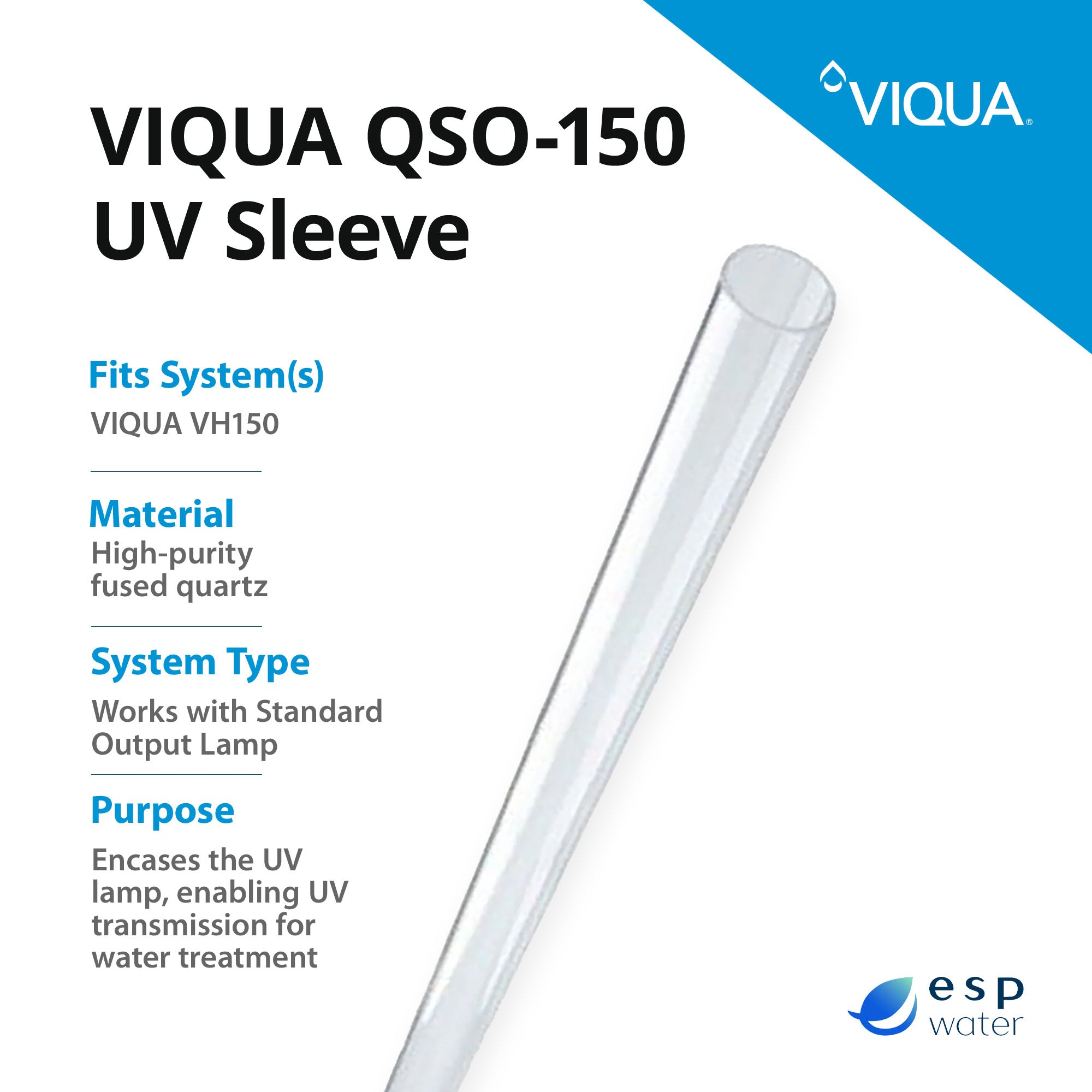 VIQUA QSO-150 replacement quartz sleeve specifications