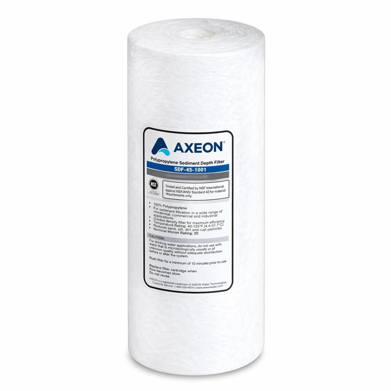 AXEON SDF-45-1001 1-micron sediment filter, 4.5 x 10 inch, part 200634
