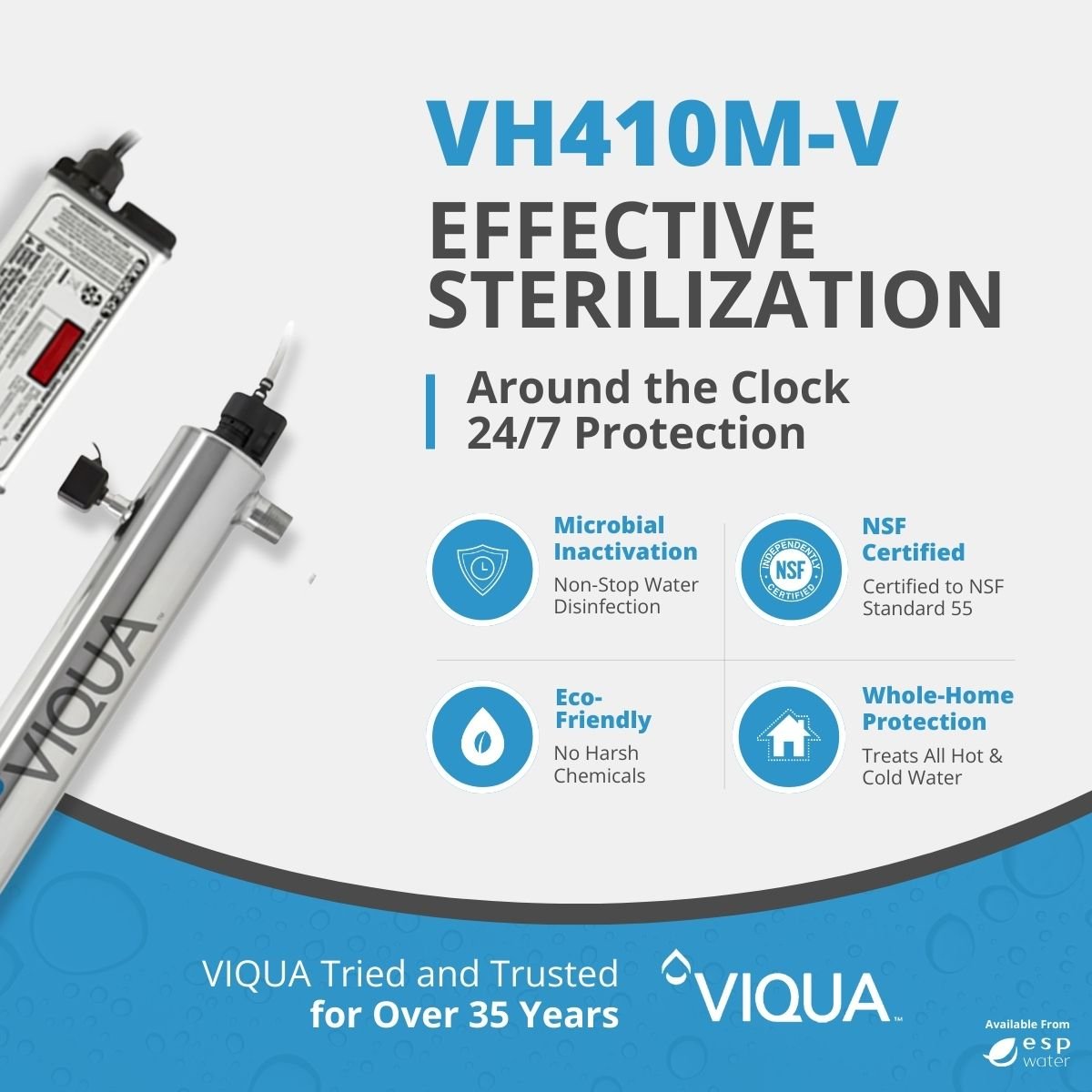 VIQUA VH410M - V UV System with Sensor, NSF 55 Class B, 14 GPM VH410M-V - ESP Water