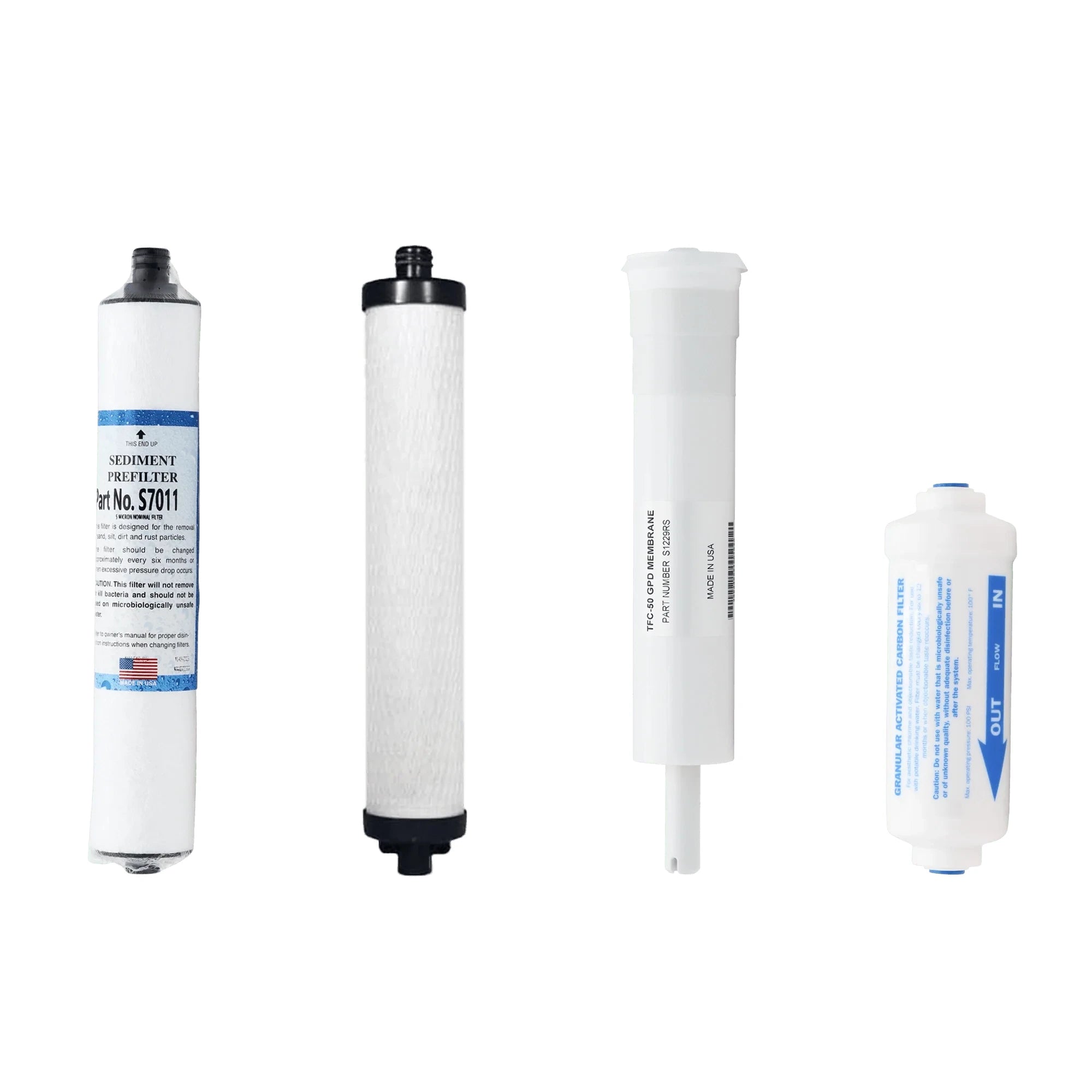 Microline YSM-MIC400 TFC-400 replacement filter kit with sediment filters, carbon post-filter and 50 GPD RO membrane