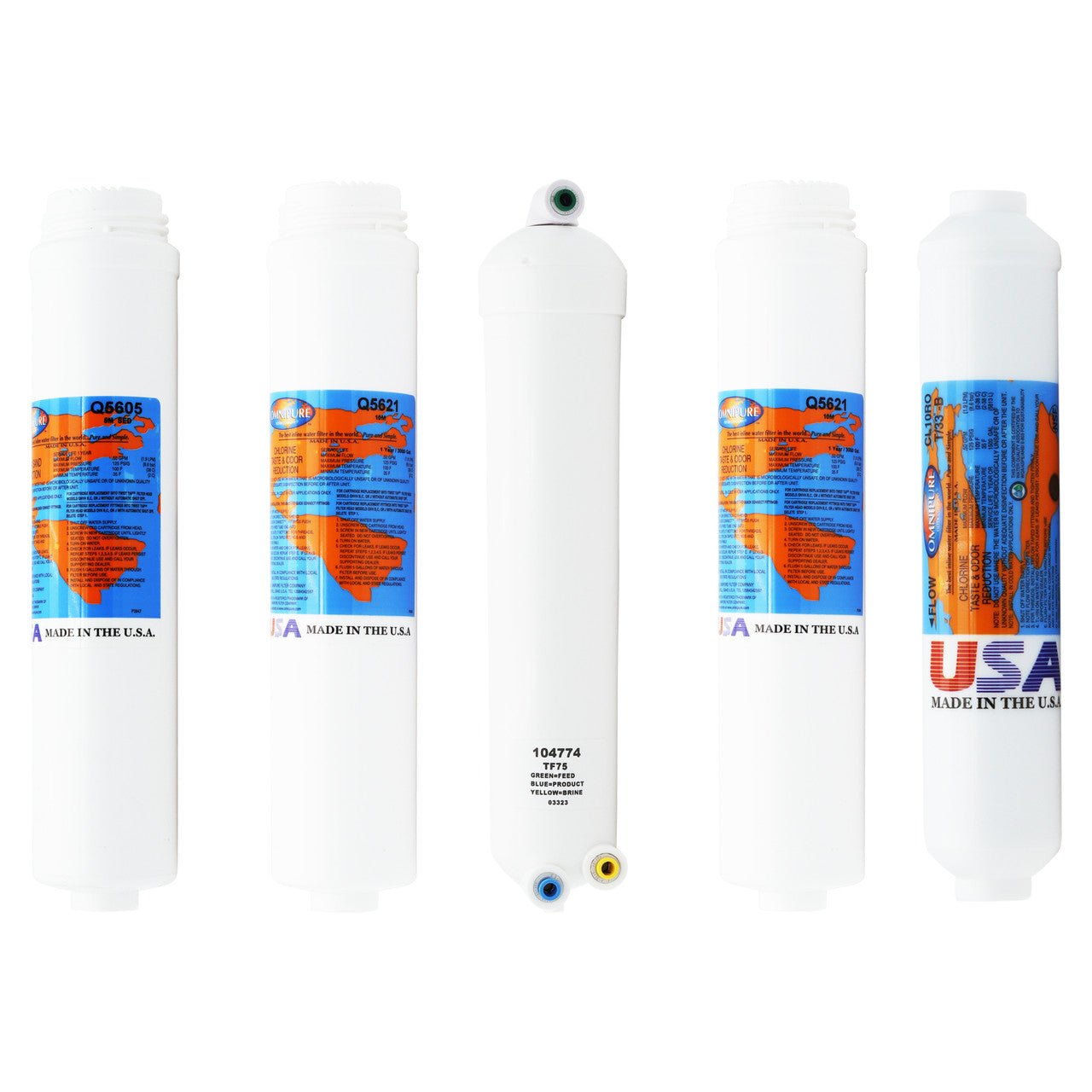 Vertex EasyPur compatible YSM-VEREP RO filter replacement kit with 75 GPD membrane
