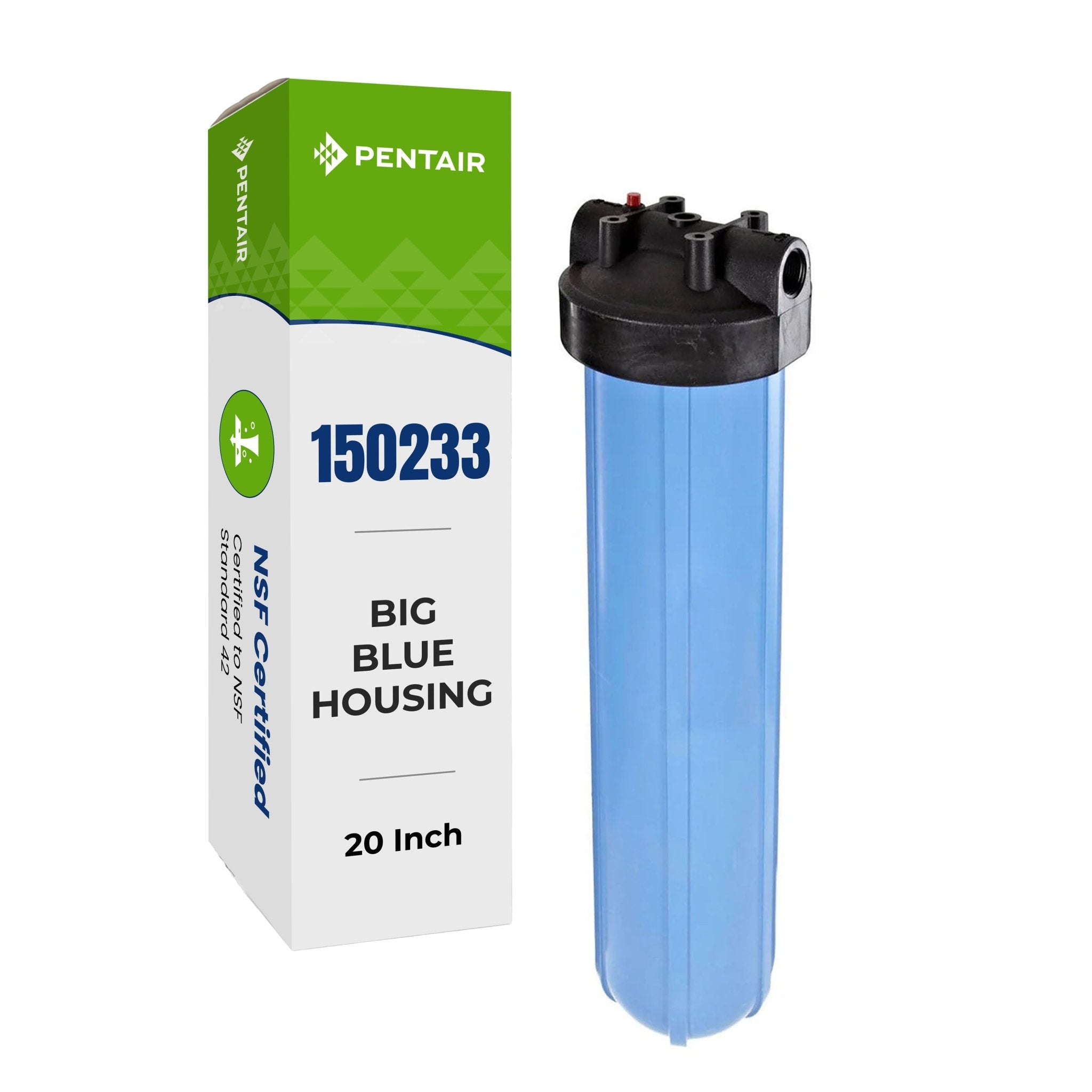Pentair 150233 20-inch Big Blue filter housing with 1-inch inlet and outlet ports