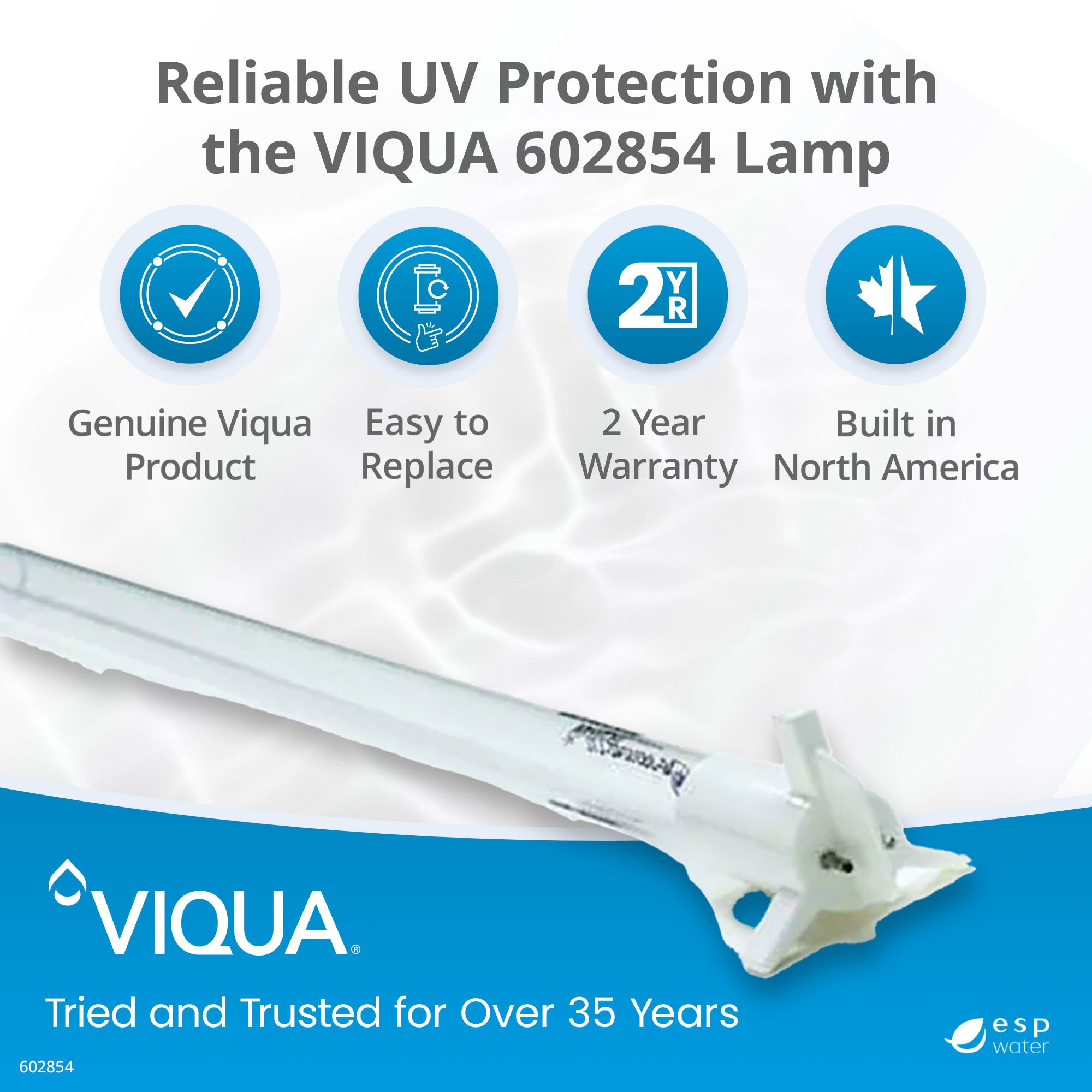 VIQUA 602854 amalgam UV lamp benefits for maintaining compatible PRO10, G and G+ systems