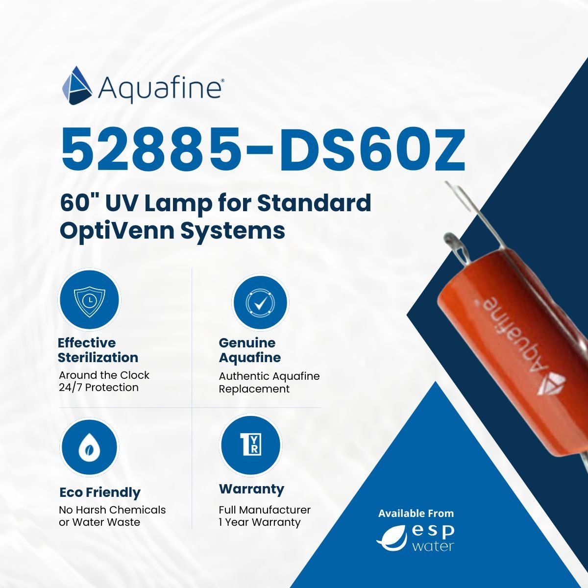 Aquafine 52885-DS60Z genuine replacement UV lamp benefits