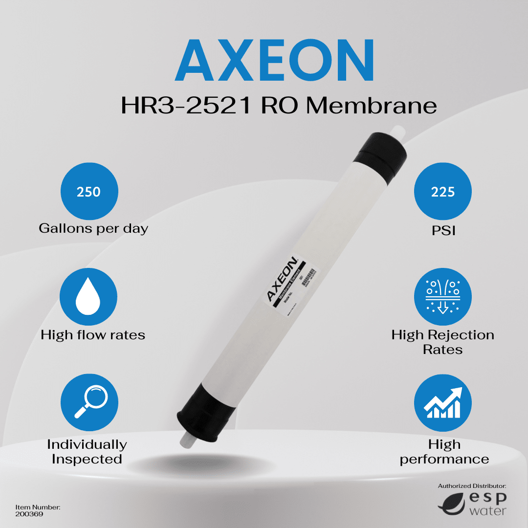 AXEON HR3 - 2521 RO Membrane 250 GPD, 225 PSI, 2.5 x 21 Inches, 200369 200369 - ESP Water