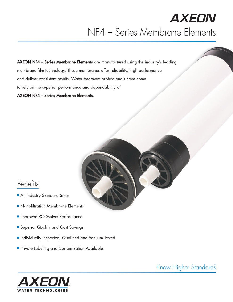 AXEON NF4 - 4014 RO Membrane 400 GPD, 70 PSI, 4 x 14 Inches, 200410 200410 - ESP Water