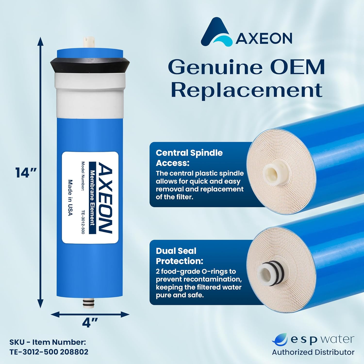 AXEON 211665 TE-3012-500 genuine OEM reverse osmosis membrane replacement
