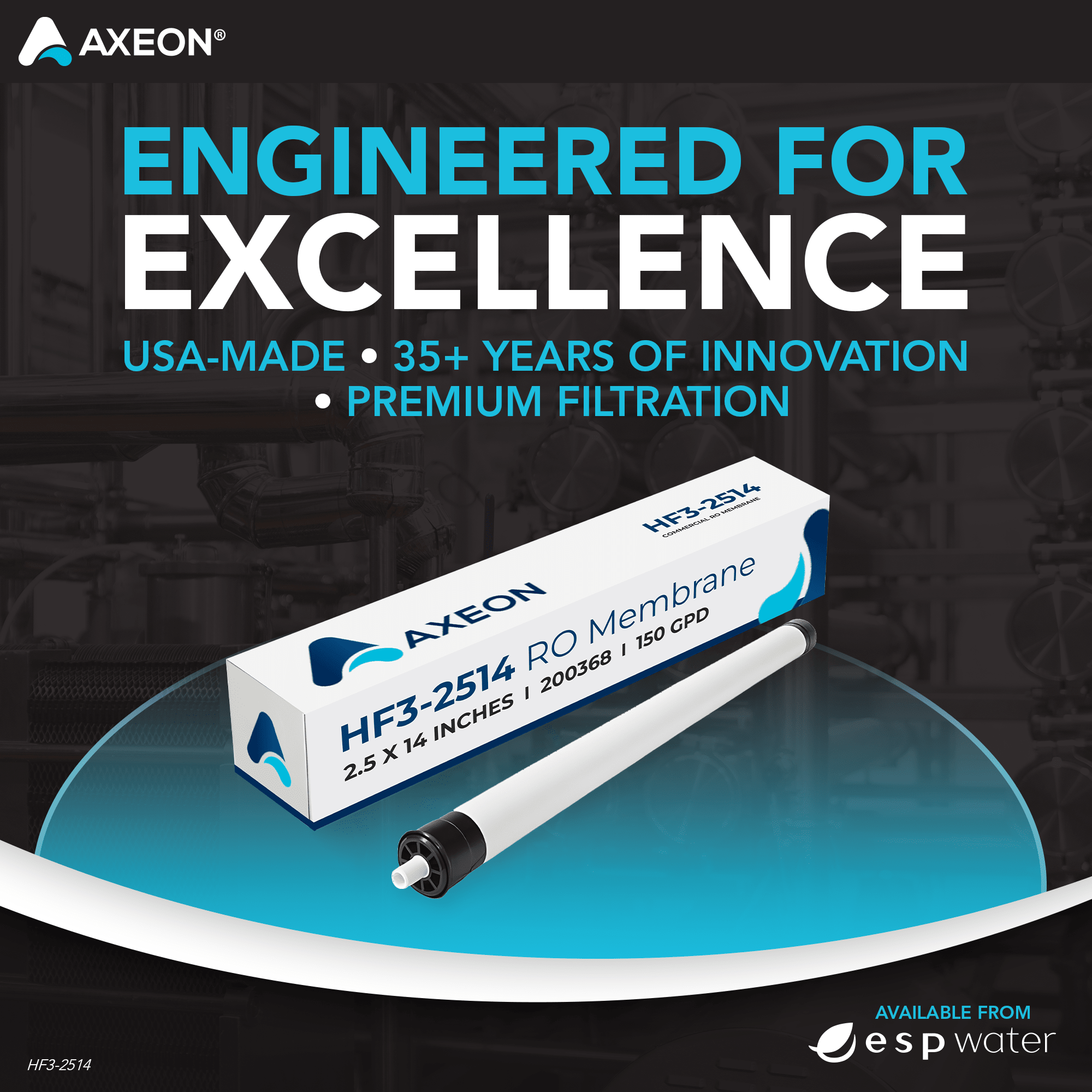 AXEON reverse osmosis membranes engineered for commercial water treatment performance