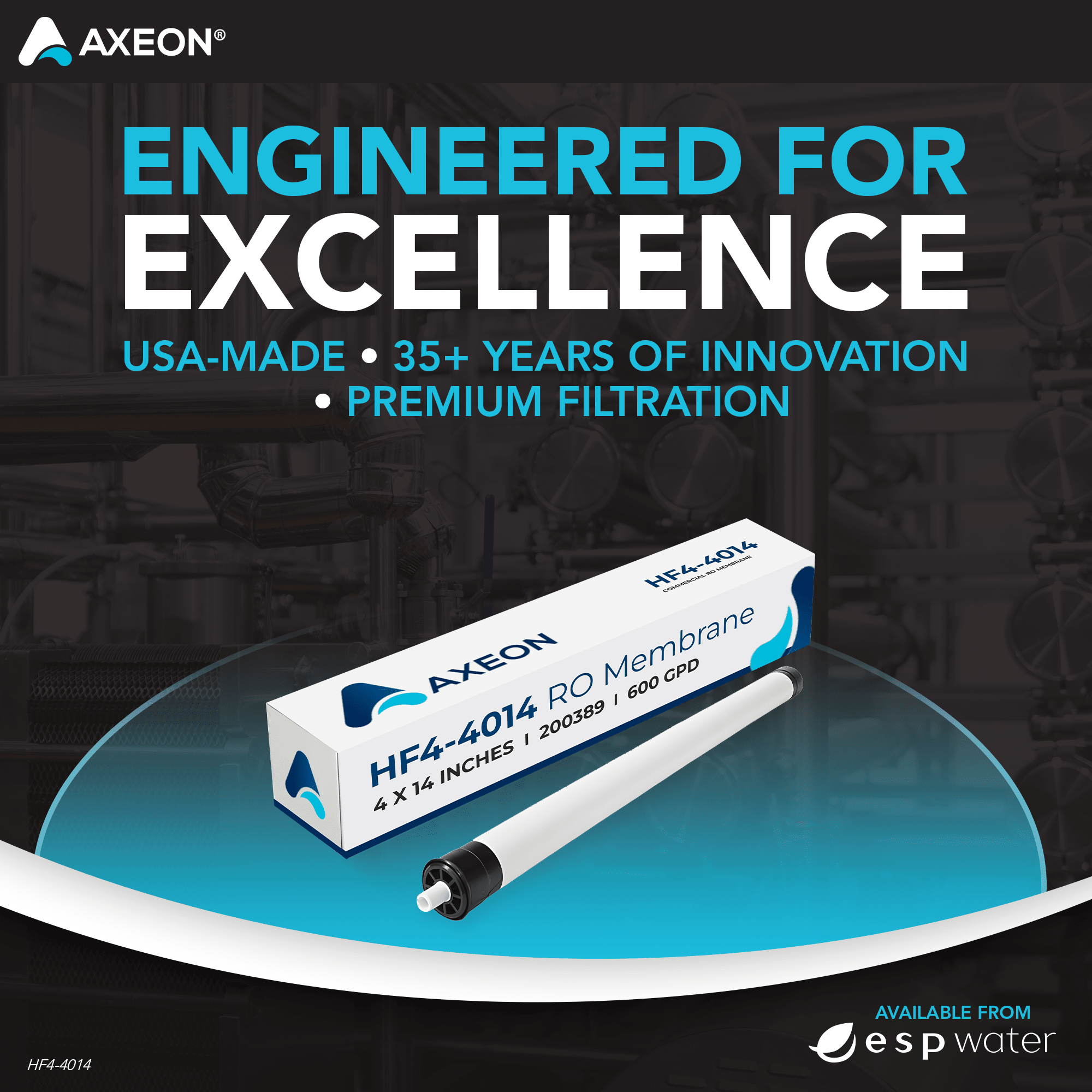 AXEON HF4-4014 commercial reverse osmosis membrane engineered for high-flow water treatment