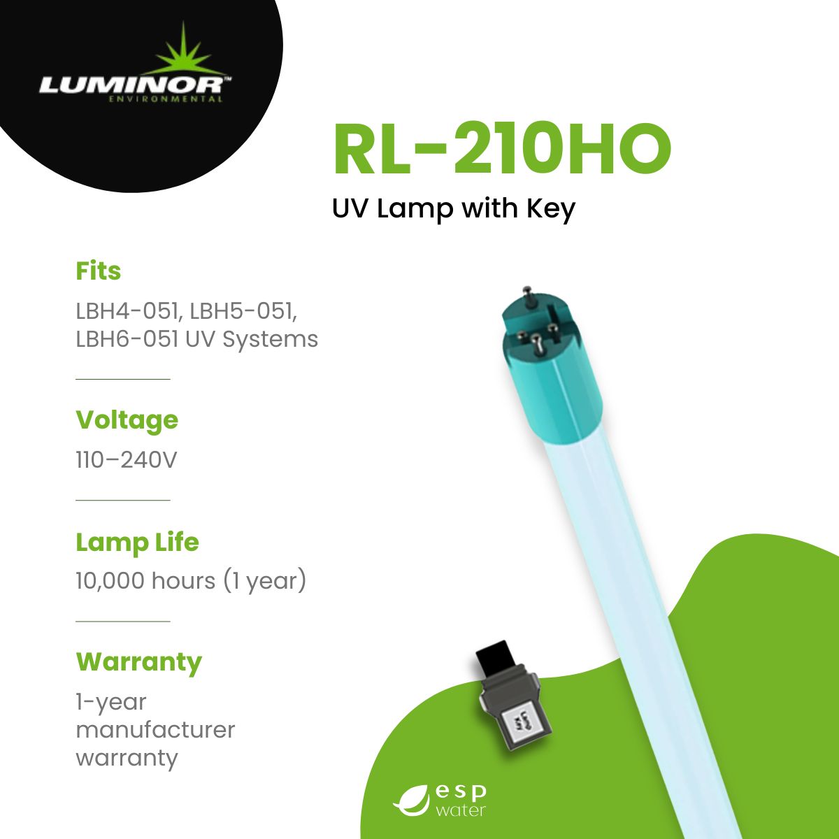 Luminor RL-210HO uv replacement lamp