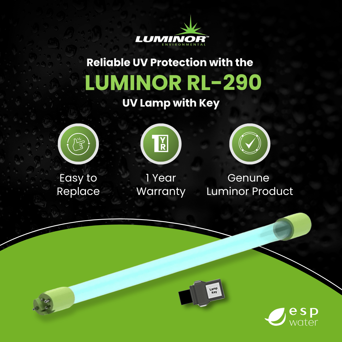 LUMINOR RL-290 genuine UV replacement lamp benefits for BLACKCOMB -031 systems