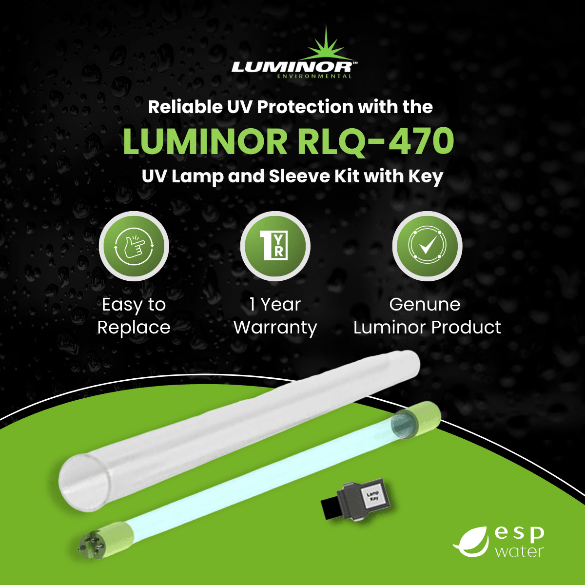 LUMINOR RLQ-470 genuine replacement kit benefits for BLACKCOMB -061 UV systems