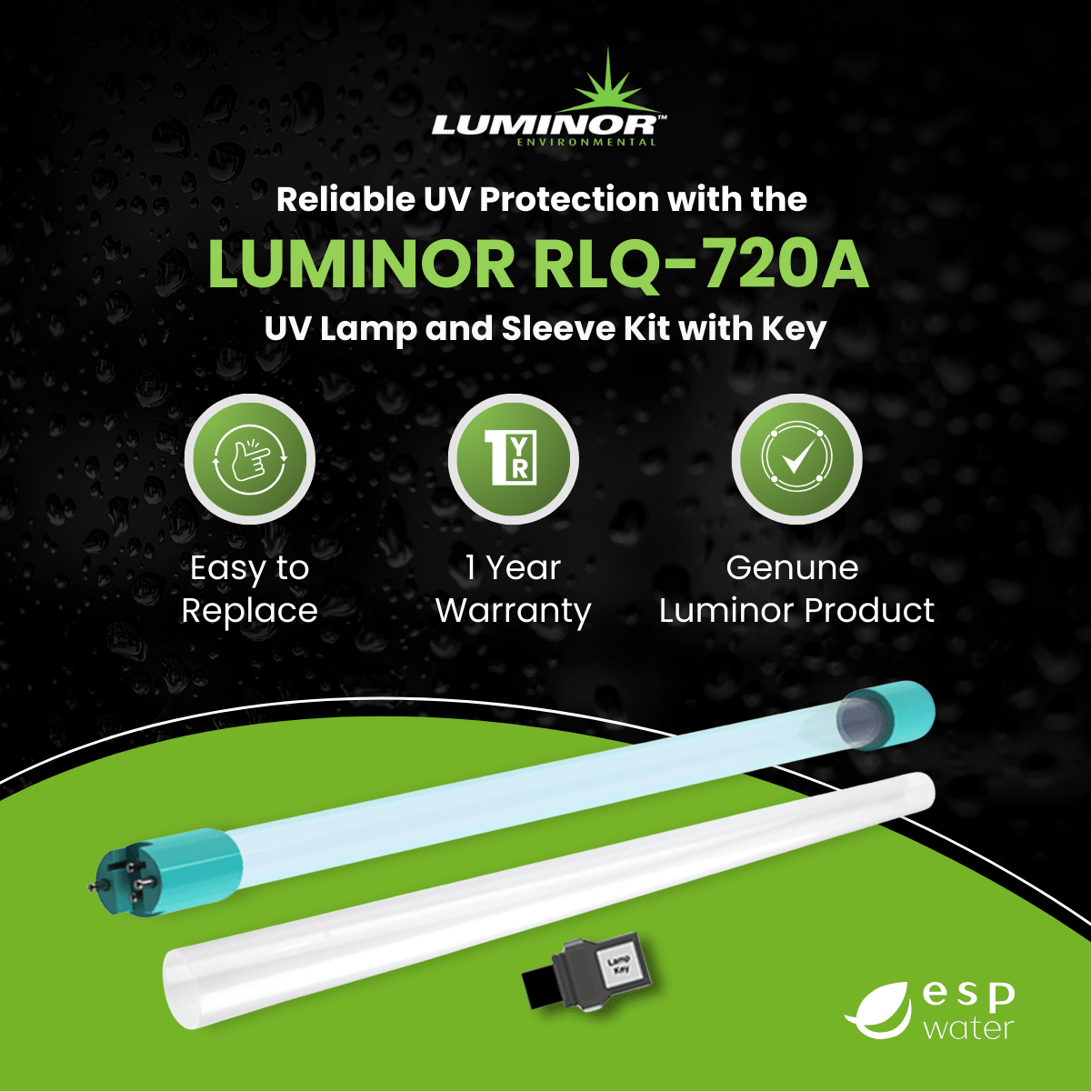 Luminor RLQ - 720A UV Lamp and Sleeve Kit for LR5/6 - 552, LR5/6 - 1102 RLQ-720A - ESP Water