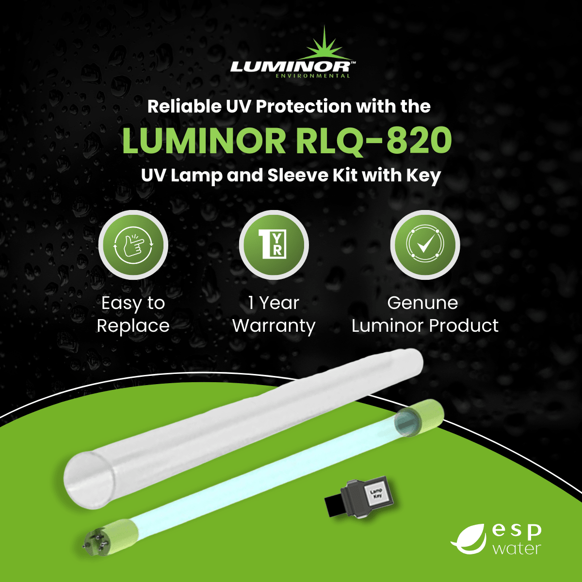 LUMINOR RLQ-820 genuine replacement kit benefits for BLACKCOMB -101 UV systems