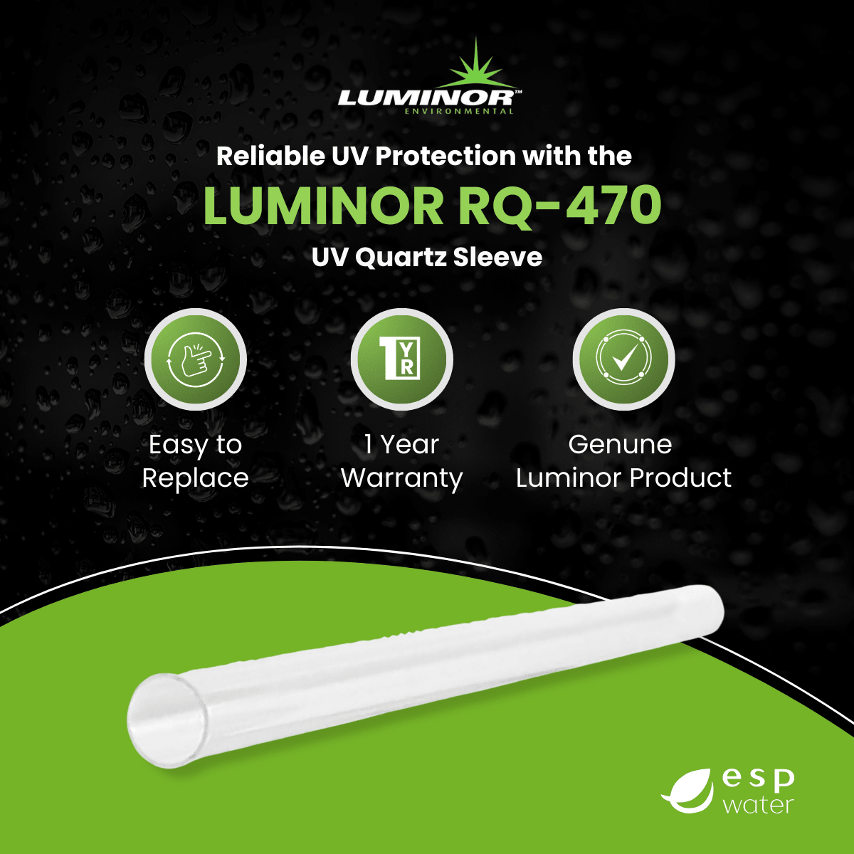 LUMINOR RQ-470 UV quartz sleeve benefits for BLACKCOMB -061 systems