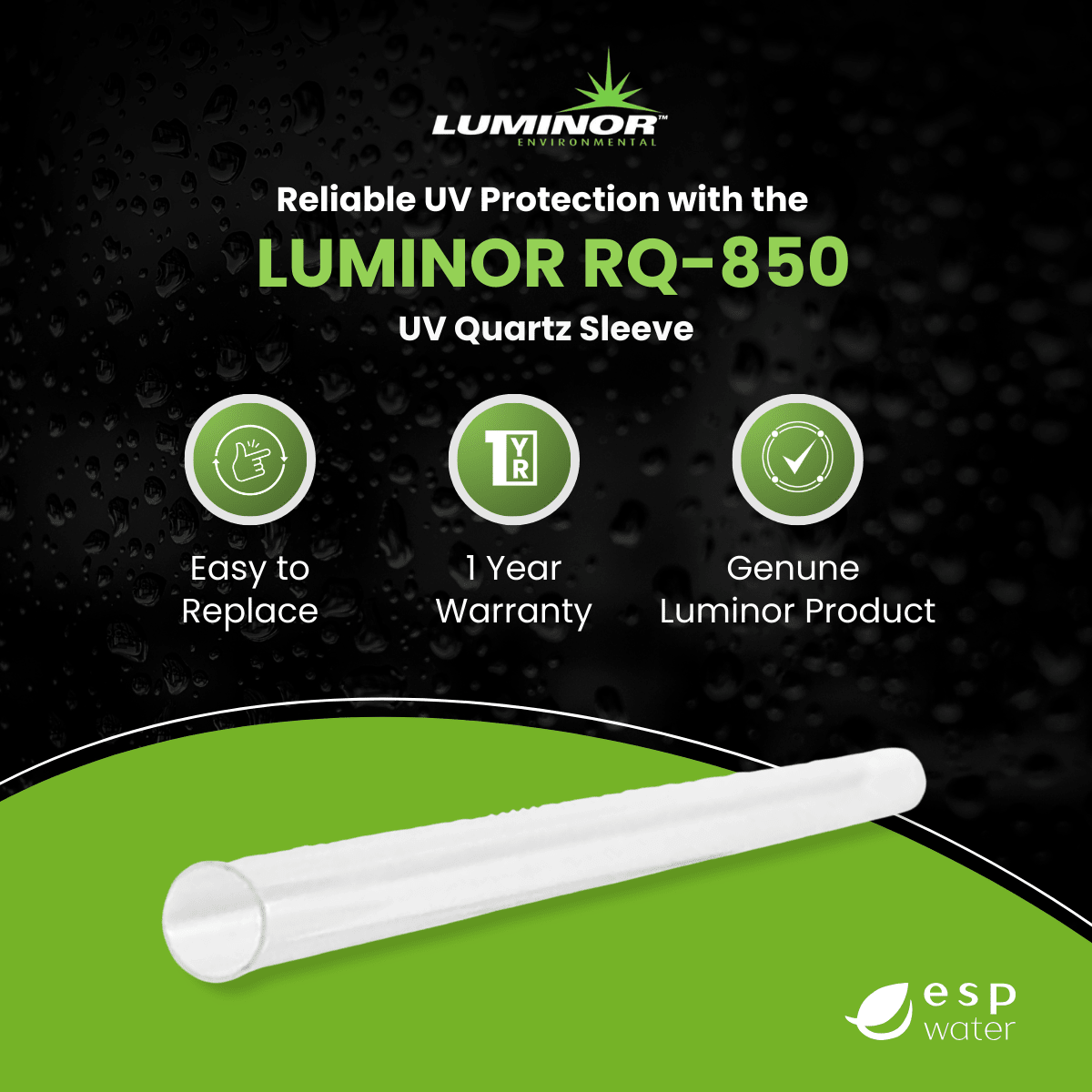 LUMINOR RQ-850 quartz sleeve benefits for BLACKCOMB -201 UV systems
