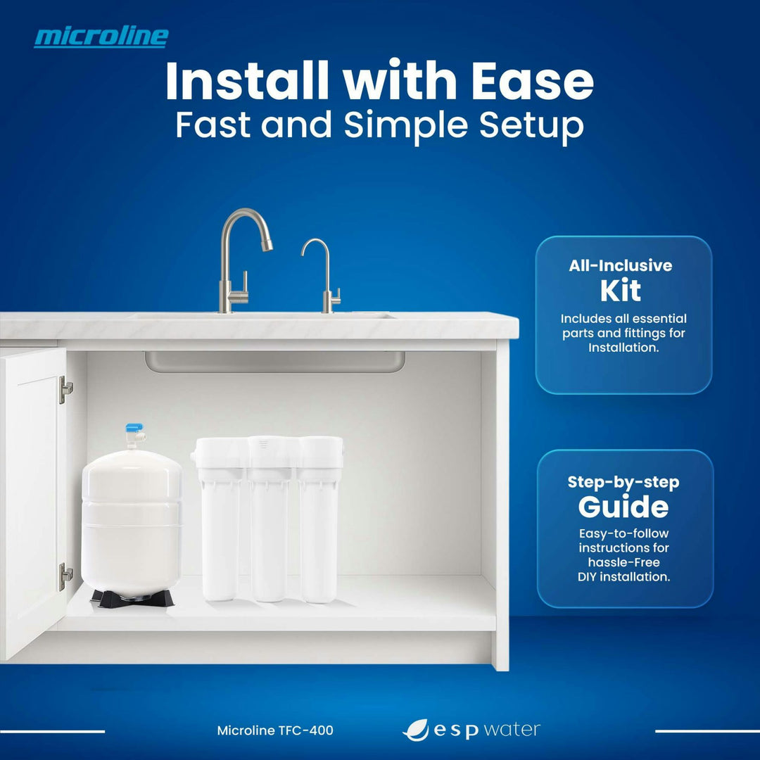 Microline TFC-400 under-sink reverse osmosis system installation information