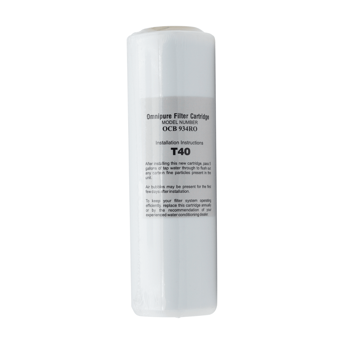 Omnipure OCB934RO-T40 granular activated carbon filter, 2.5 x 10 inch