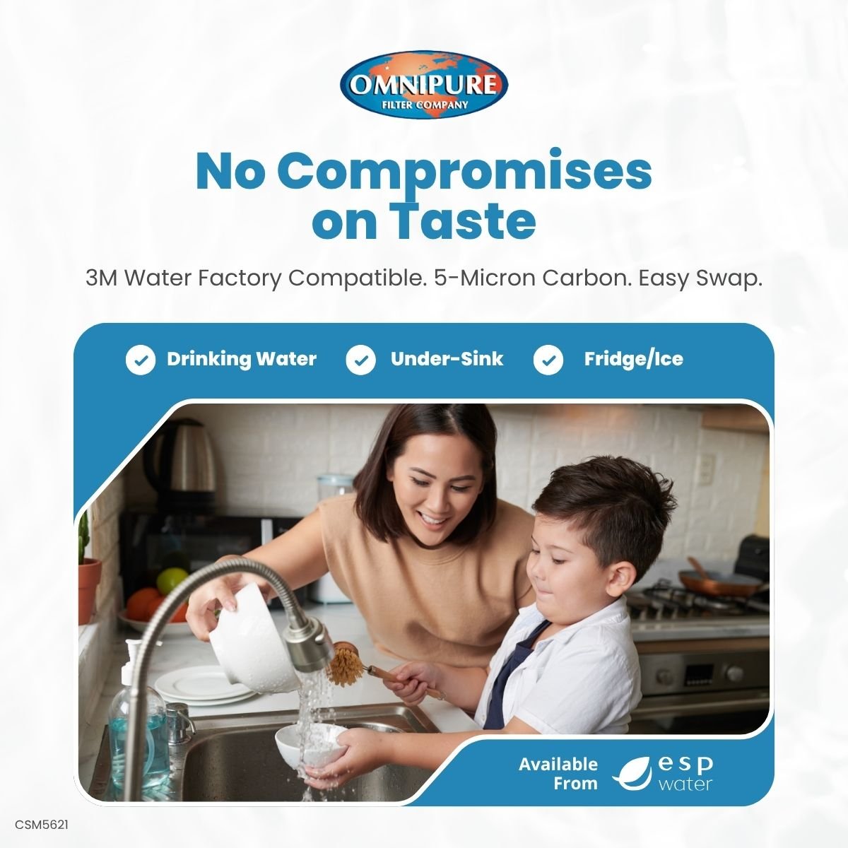 Omnipure CSM5621 features for compatible Water Factory, CUNO, 3M and older Ionics RO systems