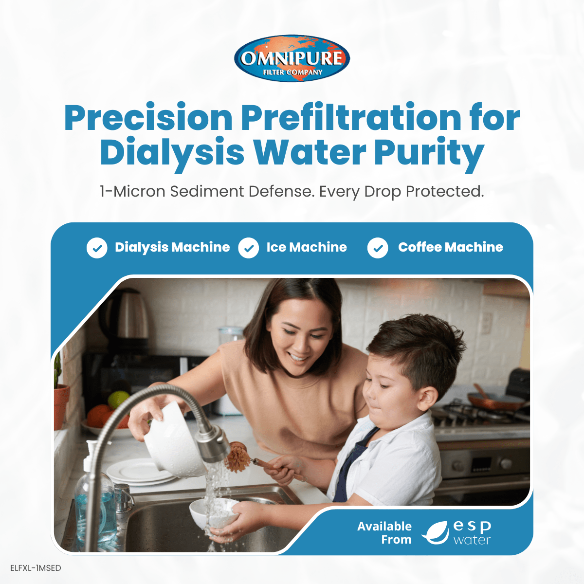 Omnipure ELFXL-1MSED features for tool-free TabloCart sediment filter replacement