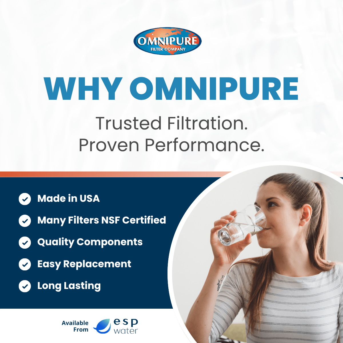 Omnipure water filtration products and replacement filter quality overview