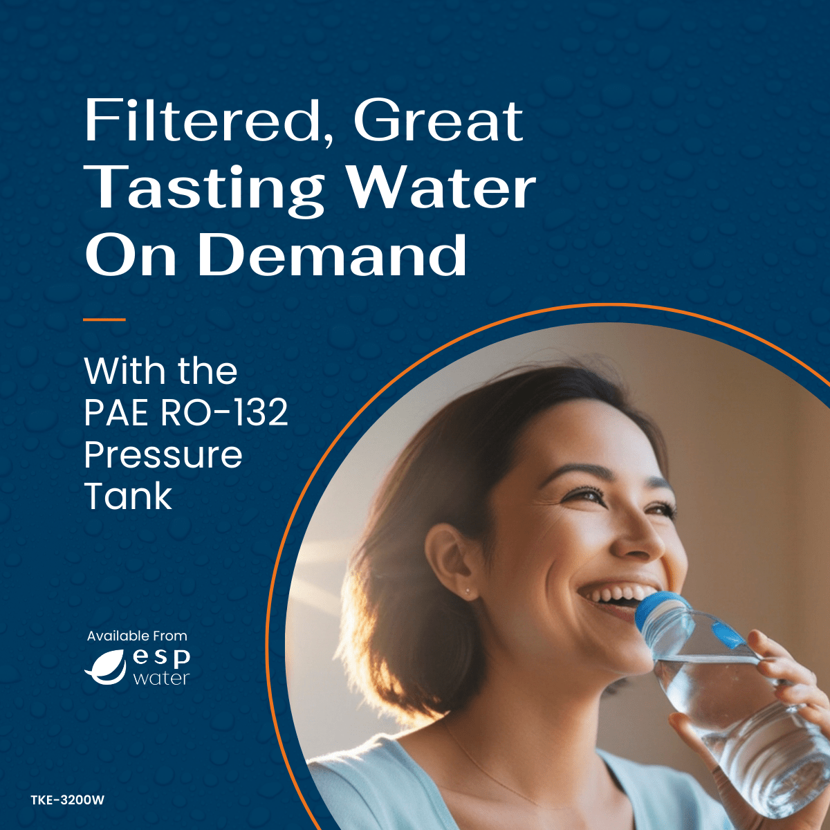 PAE RO-132 pressure tank stores treated reverse osmosis water for on-demand use
