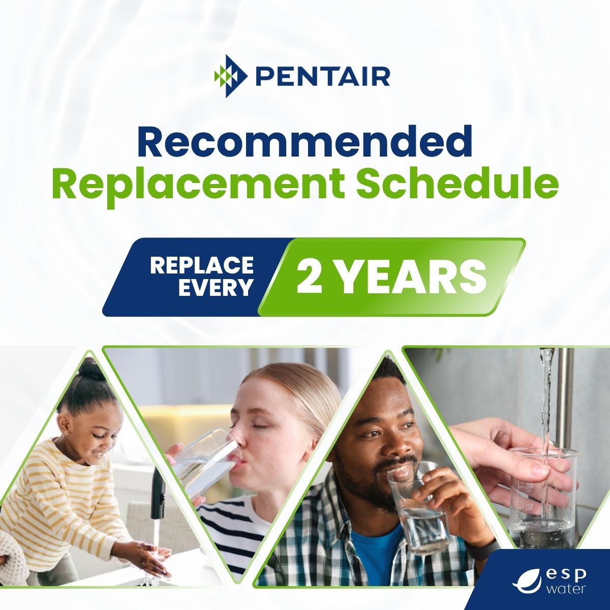 Pentair GRO reverse osmosis membrane recommended replacement schedule