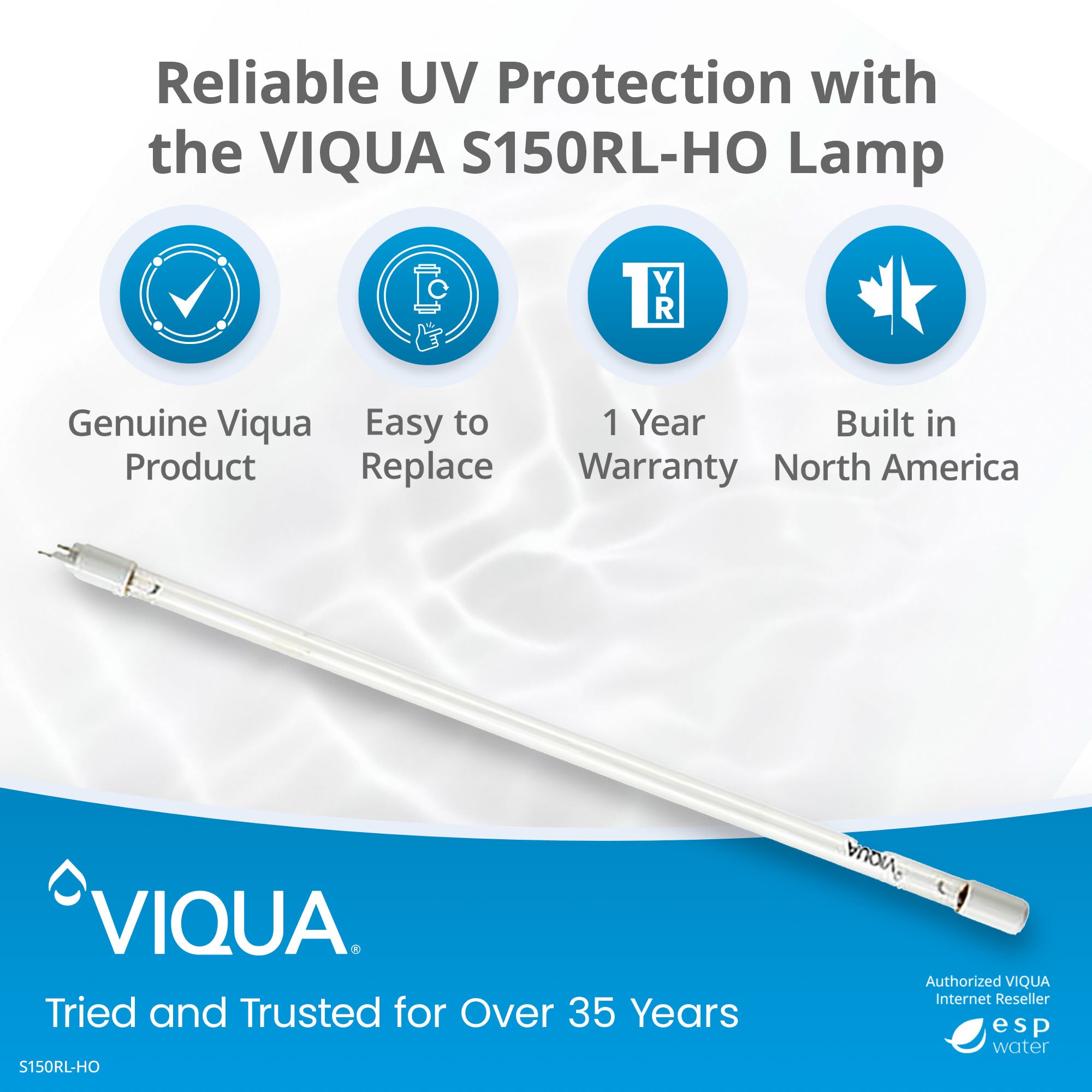 VIQUA S150RL-HO high-output UV replacement lamp benefits for compatible systems