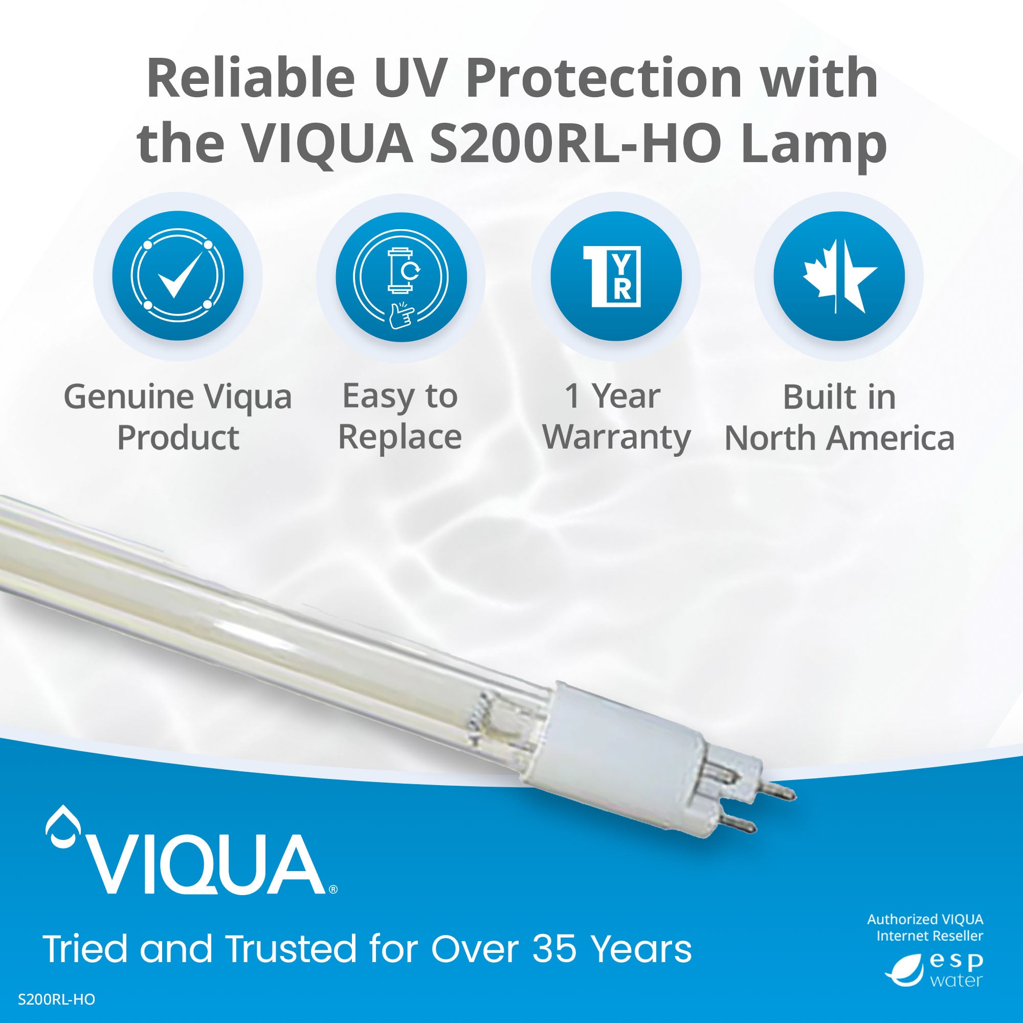 VIQUA S200RL-HO UV lamp benefits for maintaining compatible VIQUA high-output UV systems