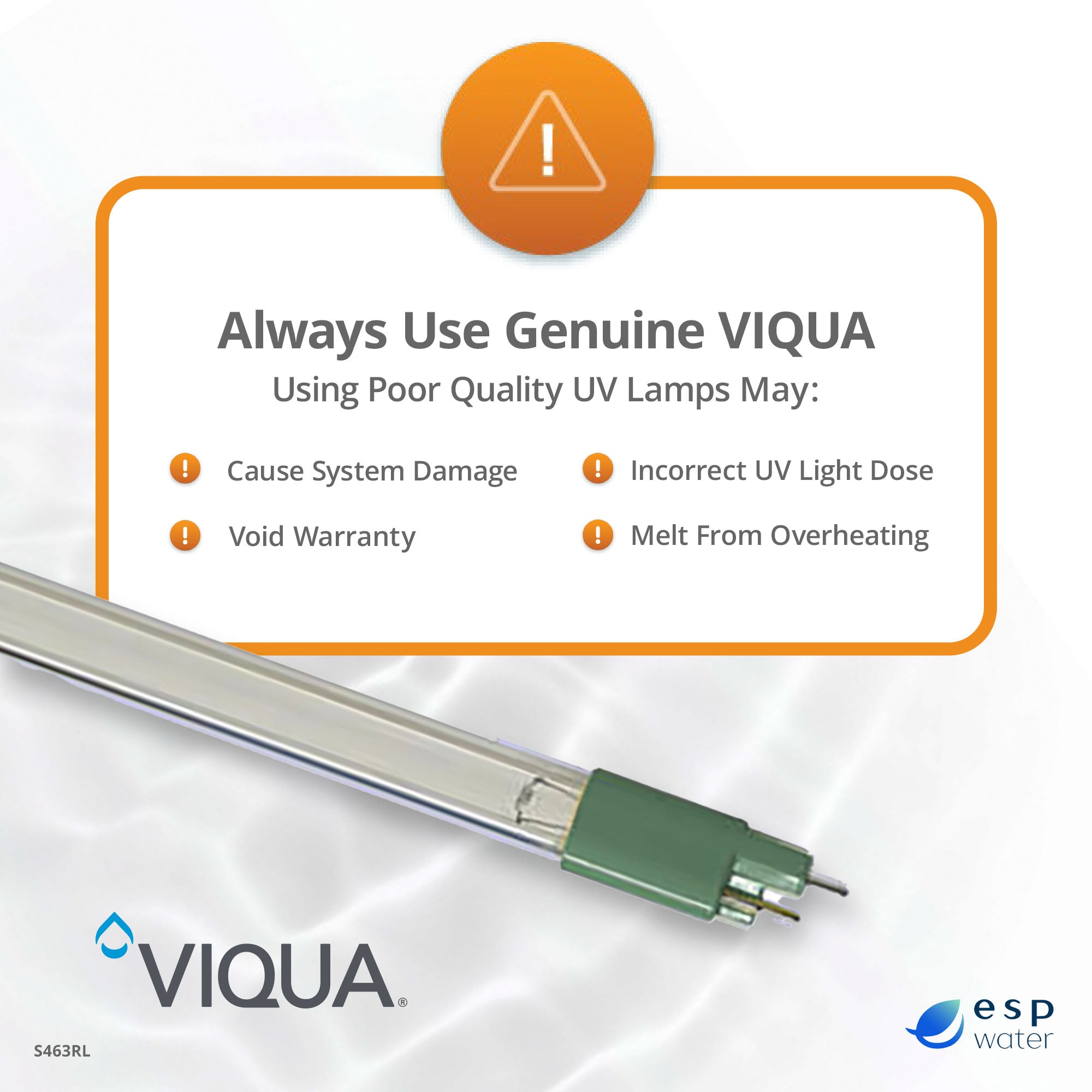 VIQUA S463RL genuine OEM UV lamp versus aftermarket replacement comparison