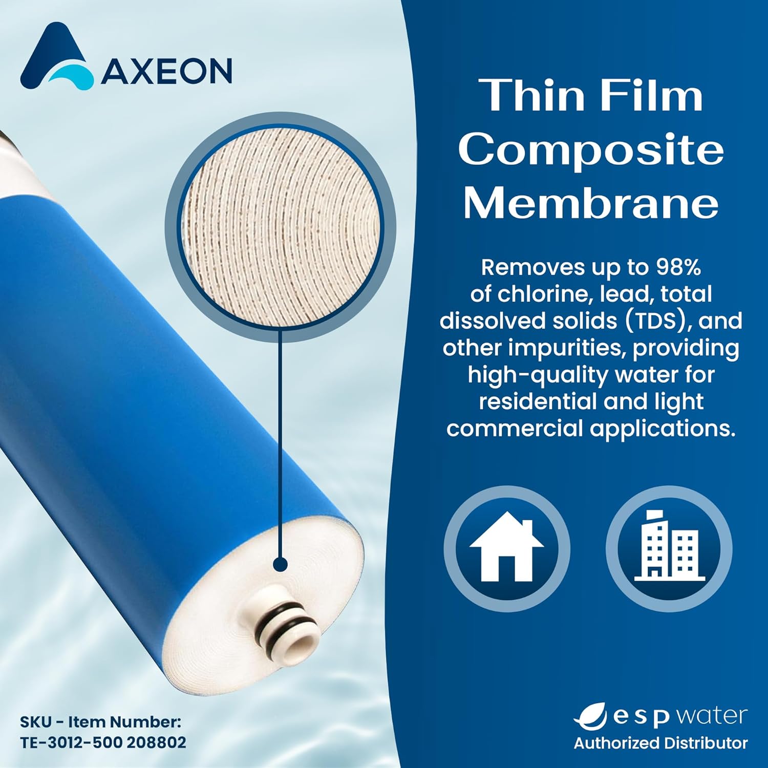 AXEON TE-3012-500 thin-film composite RO membrane for dissolved solids reduction