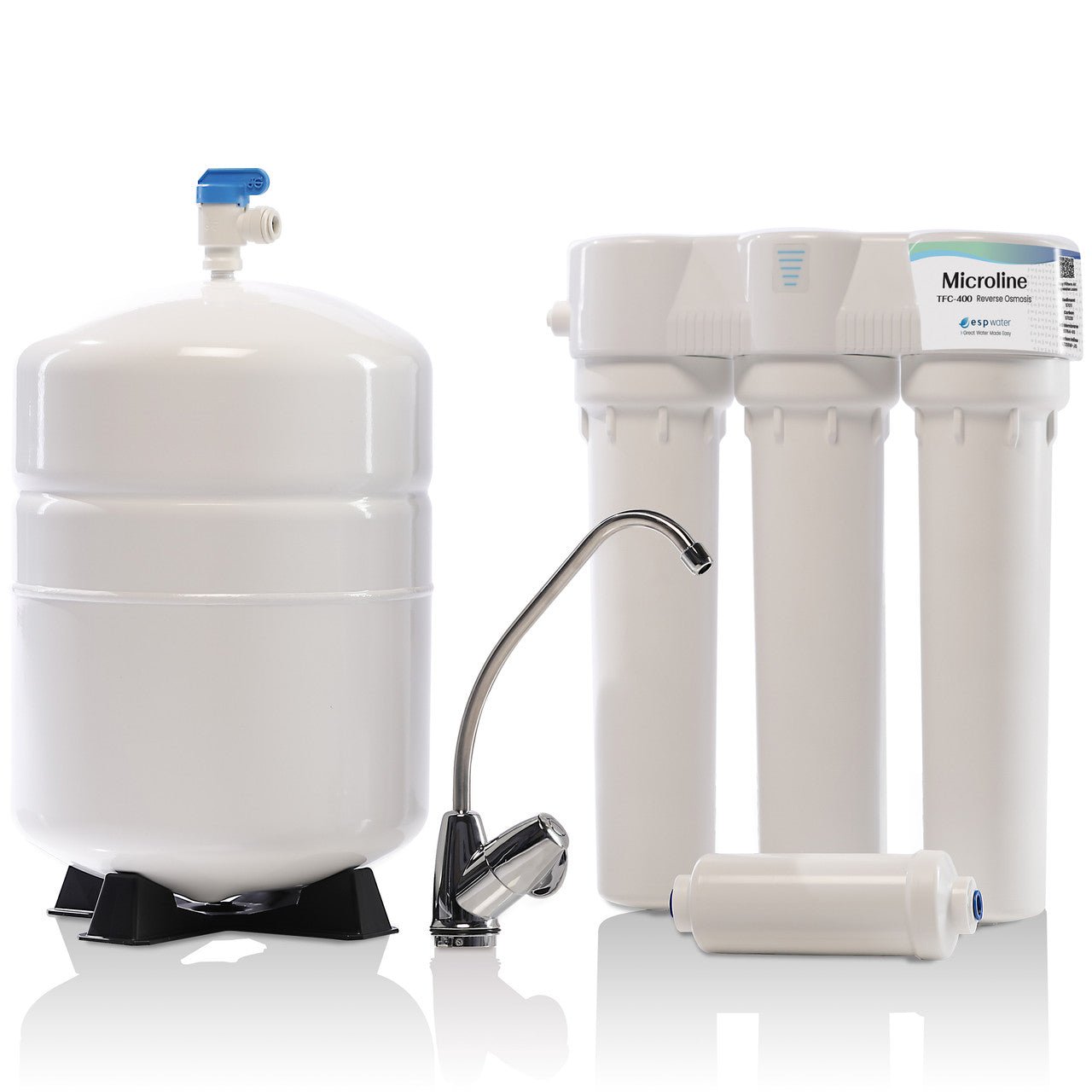 Microline TFC-400-ESP four-stage 50 GPD under-sink reverse osmosis drinking water system