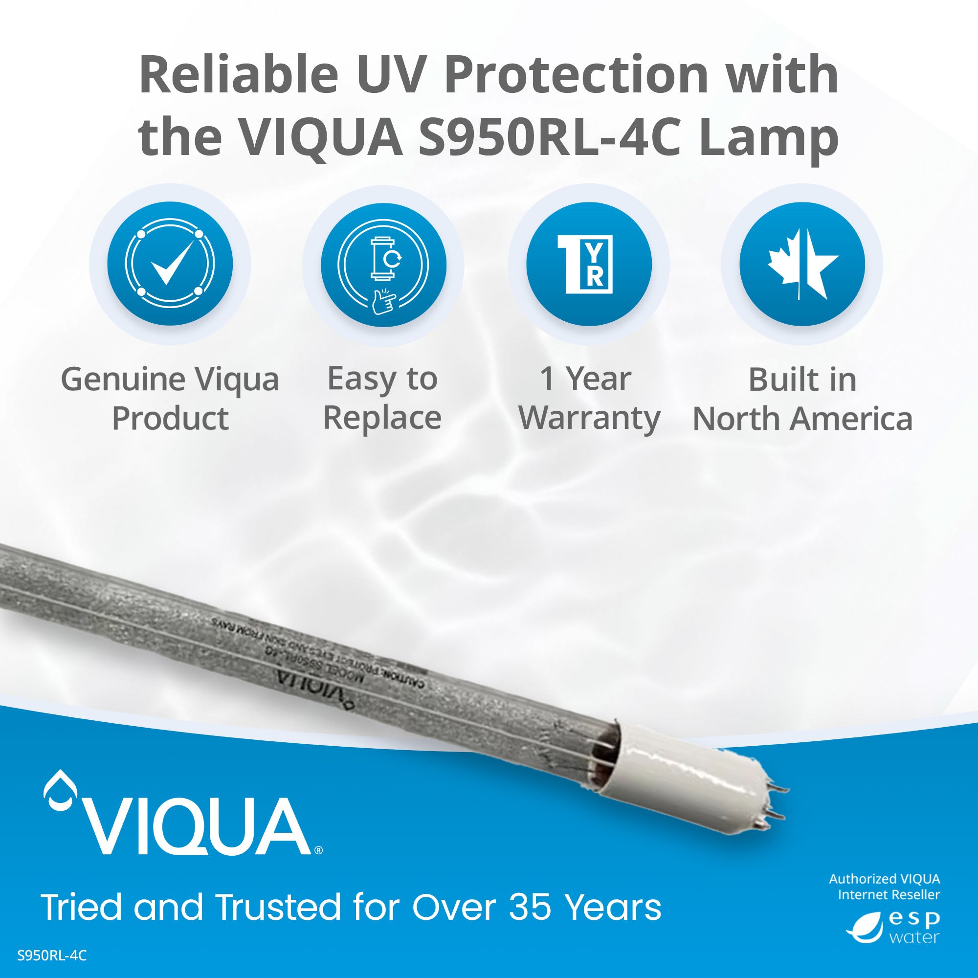 VIQUA S950RL - 4C UV Lamp for SHF - 180, SHFM - 180, SHF - 290 S950RL-4C - ESP Water