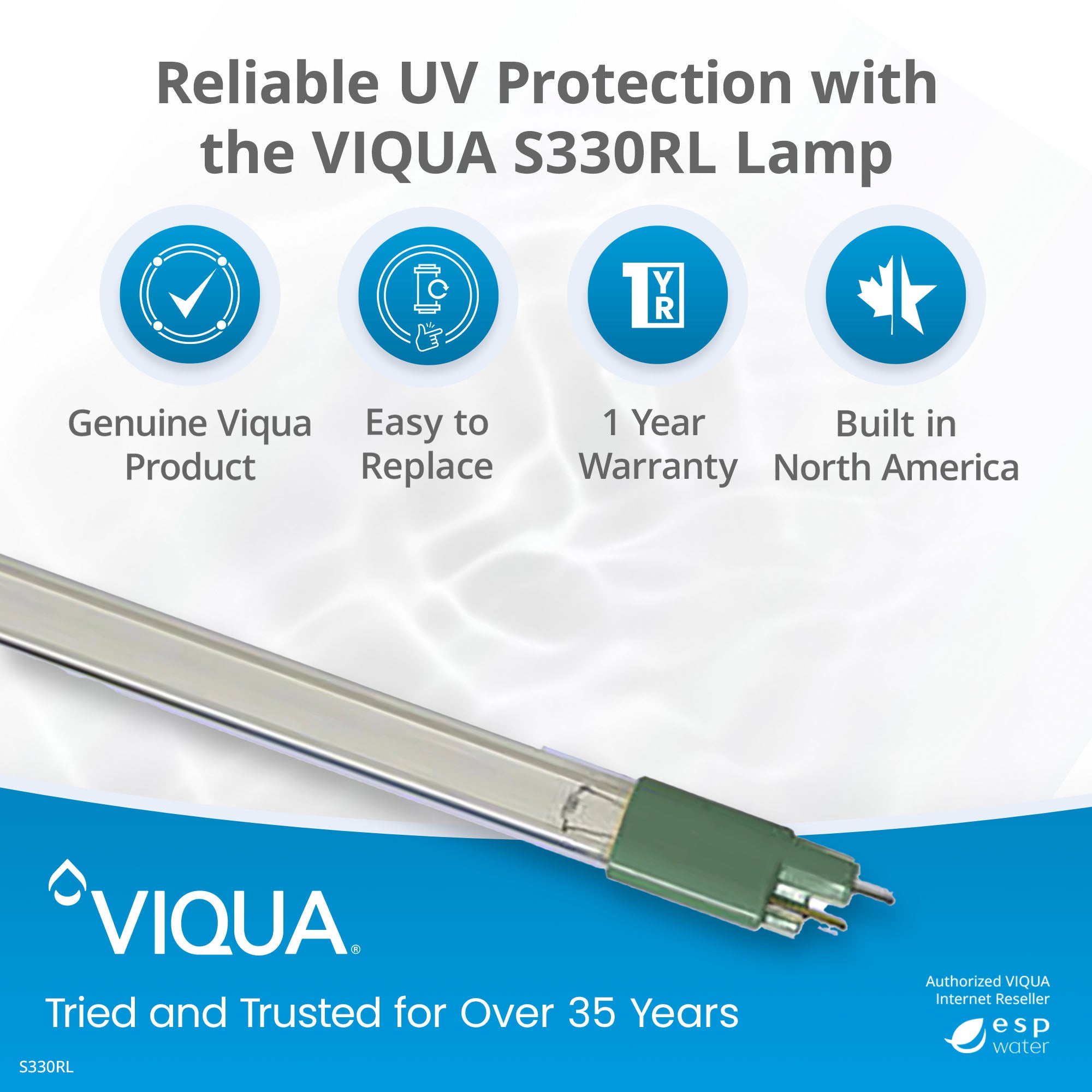 VIQUA S330RL UV replacement lamp benefits for maintaining compatible VT4 and S2Q-PA systems