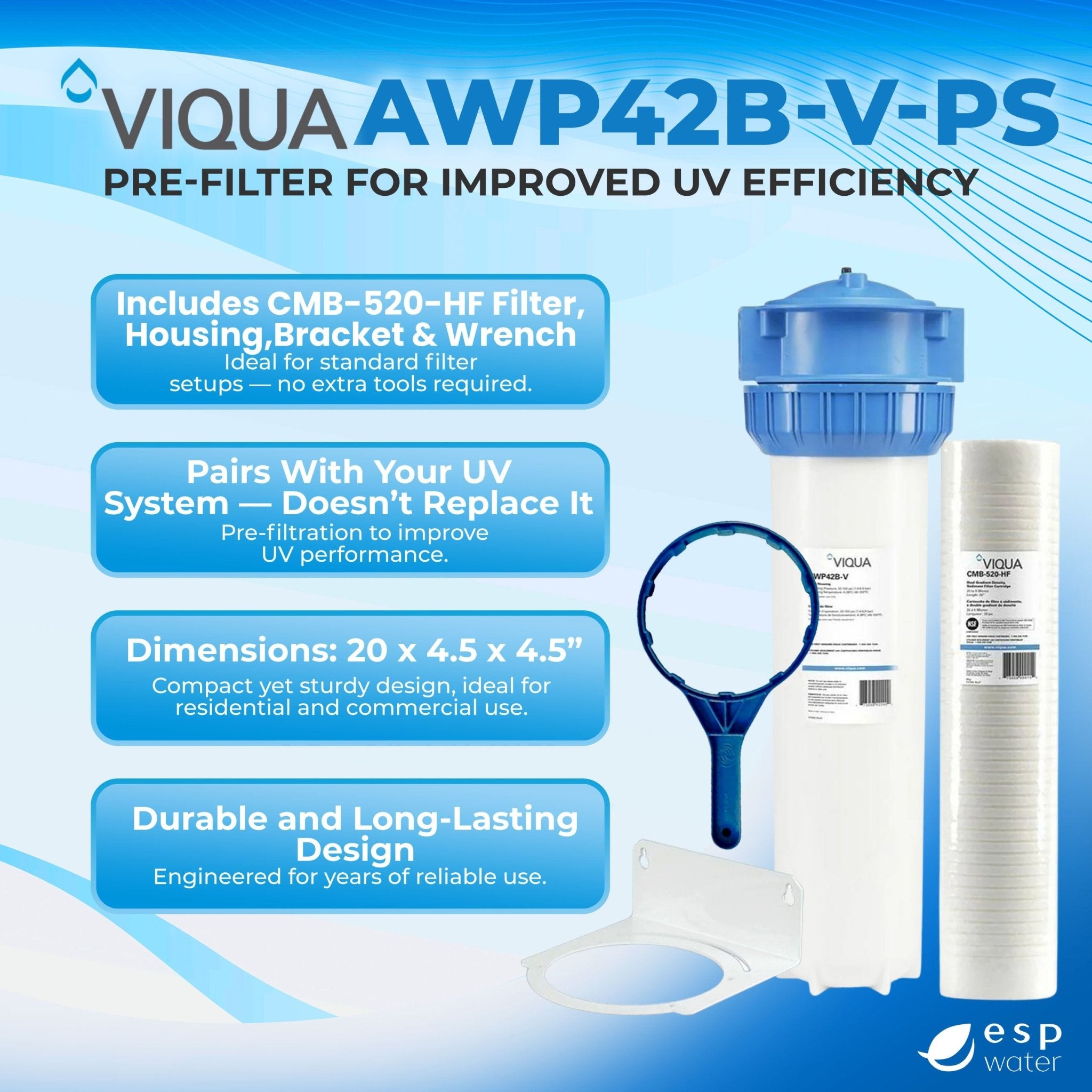 VIQUA AWP42B-V-PS filter housing kit features and benefits