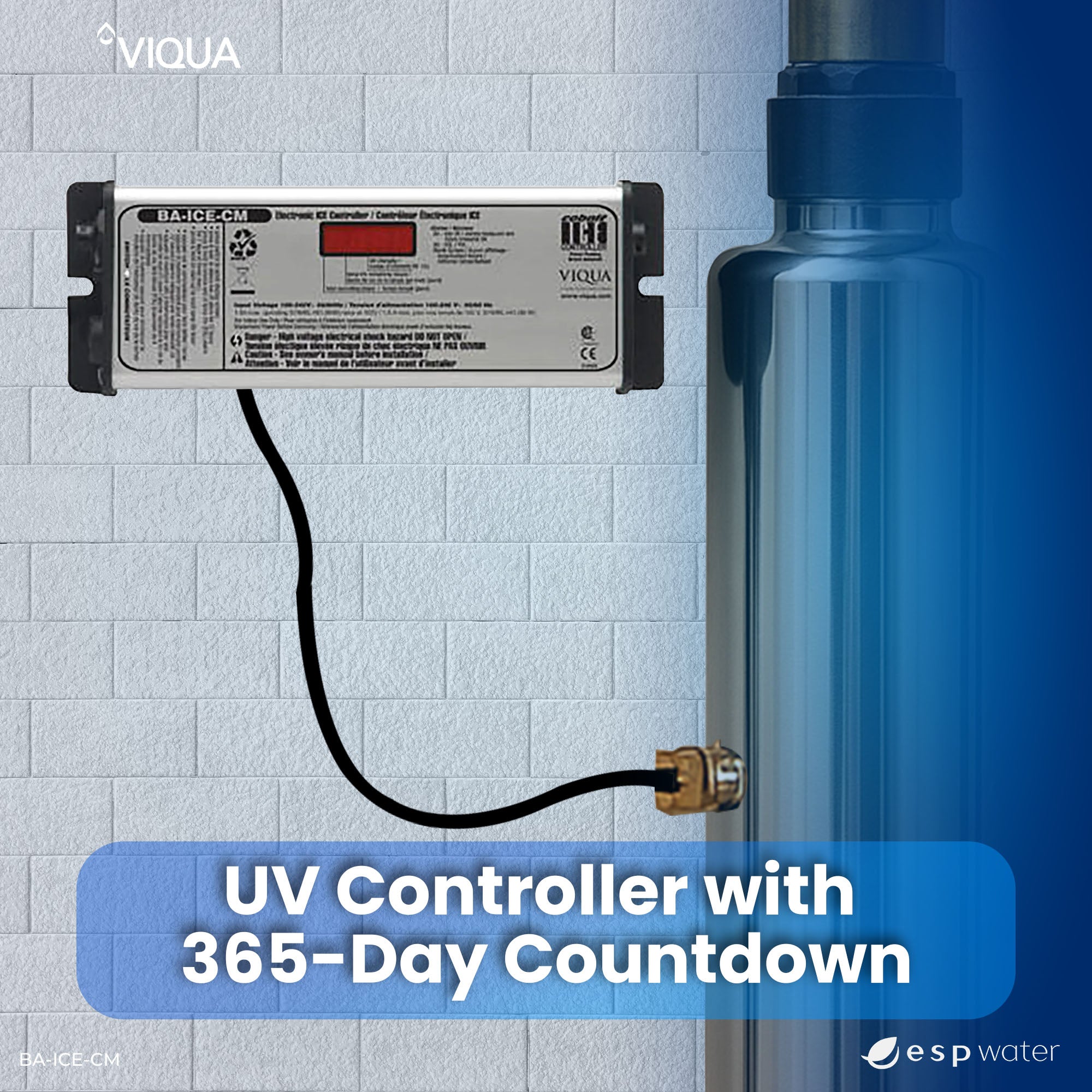 VIQUA BA-ICE-CM replacement controller installation guidance for compatible monitored UV systems