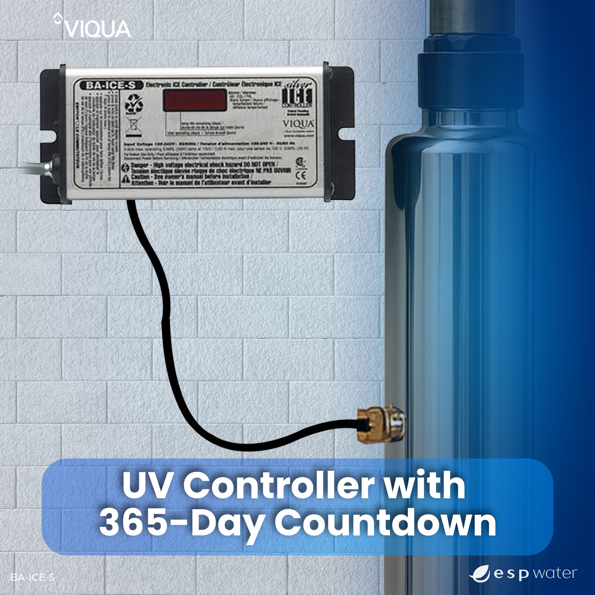 VIQUA BA-ICE-S controller installation for compatible SQ-PA Series UV systems