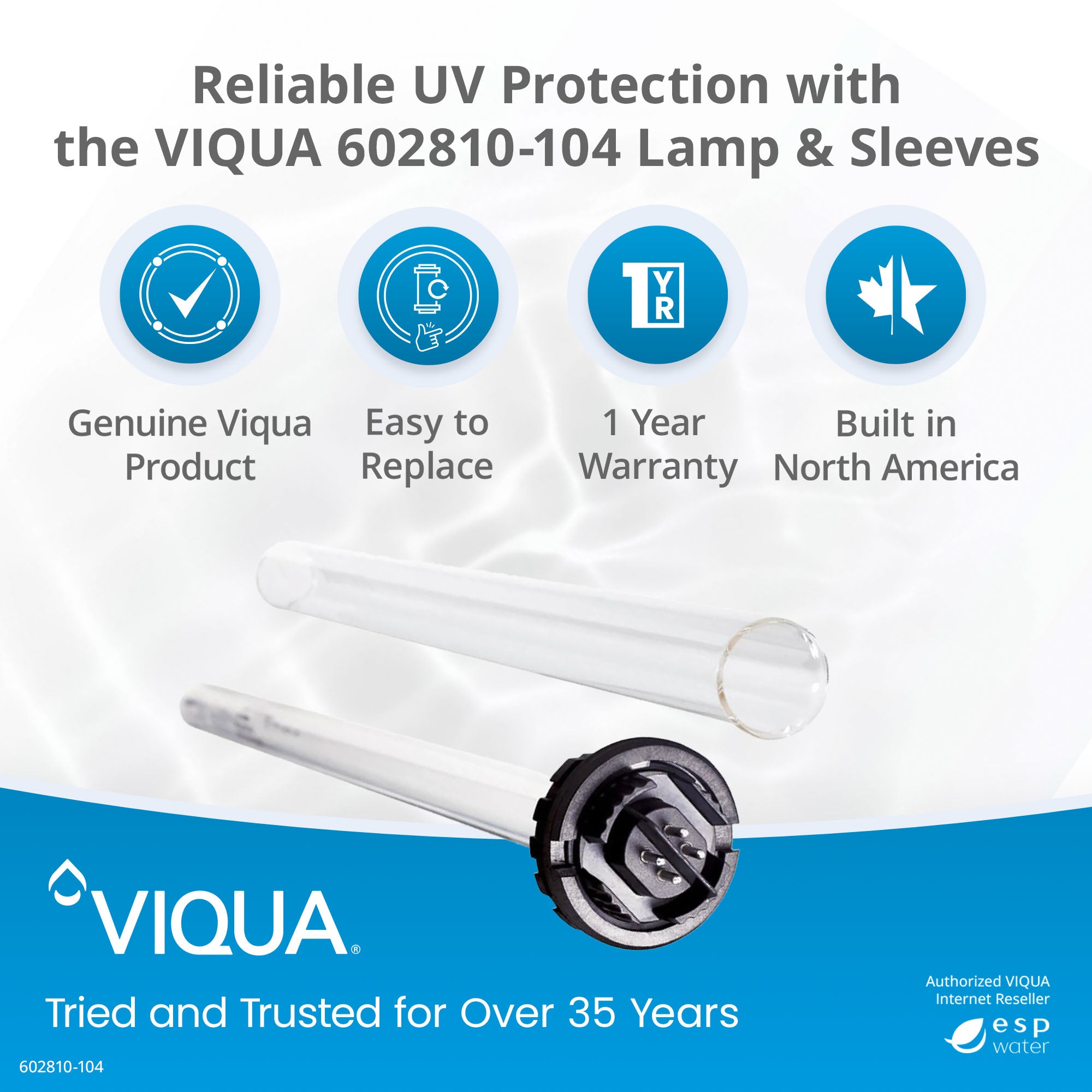 VIQUA 602810-104 lamp and sleeve kit benefits for maintaining compatible F4 and PRO15 UV systems