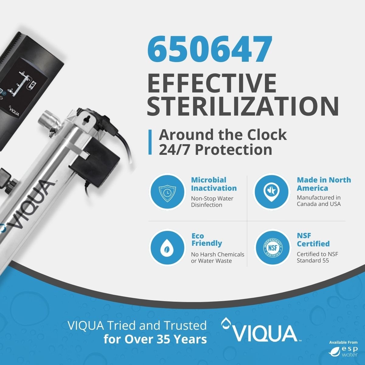 VIQUA PRO10 650647 UV system benefits for whole-home and light-commercial water treatment
