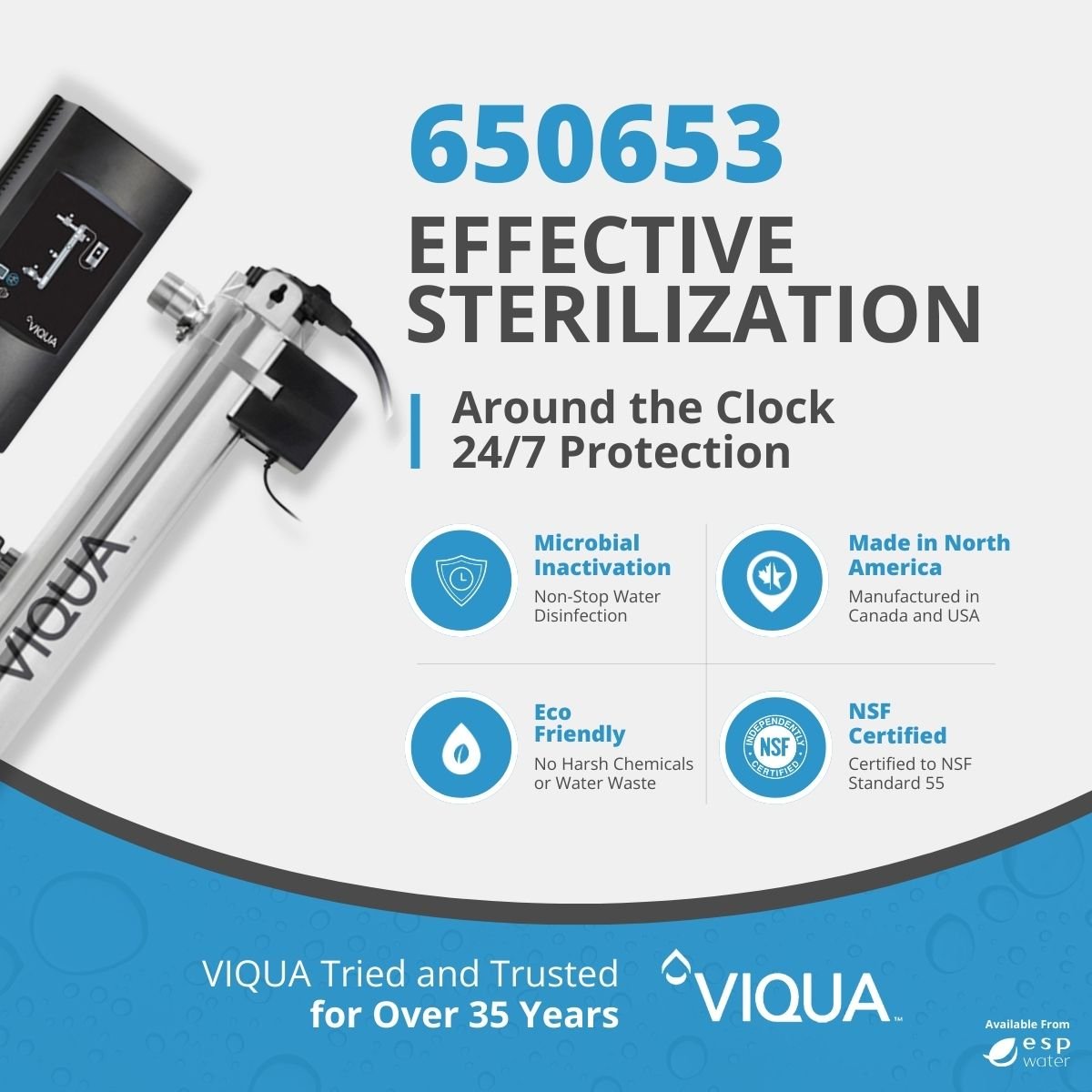 VIQUA 650653 PRO20 UV system benefits for high-flow water treatment up to 20 GPM