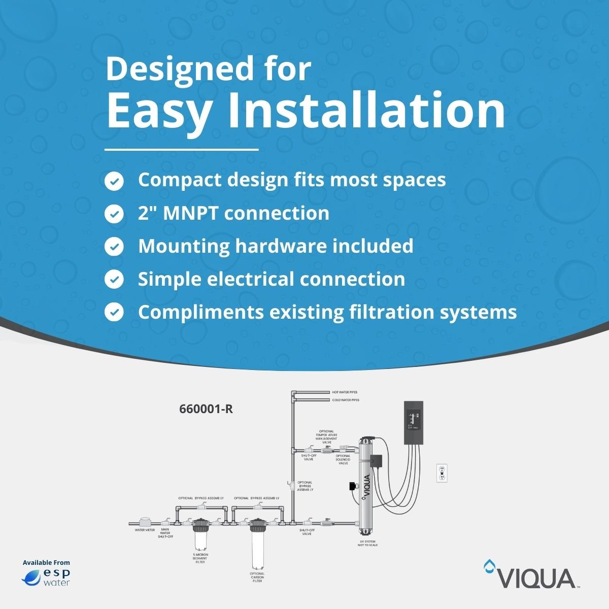VIQUA 660001 - R K UV System 80 GPM 2" MNPT 660001-R - ESP Water