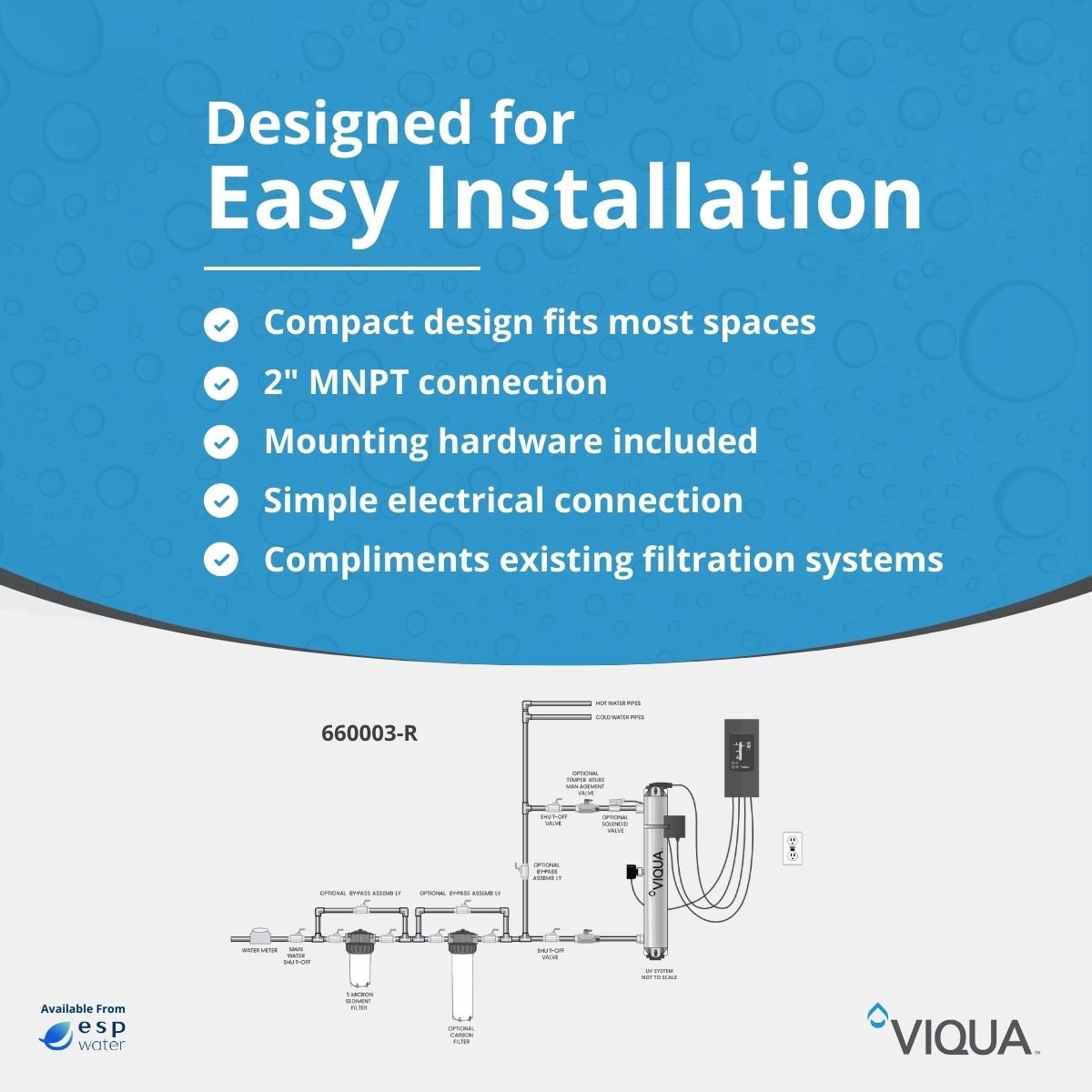 VIQUA 660003 - R UV PRO50 System 50 GPM, USEPA UVDGM Certified 660003-R - ESP Water