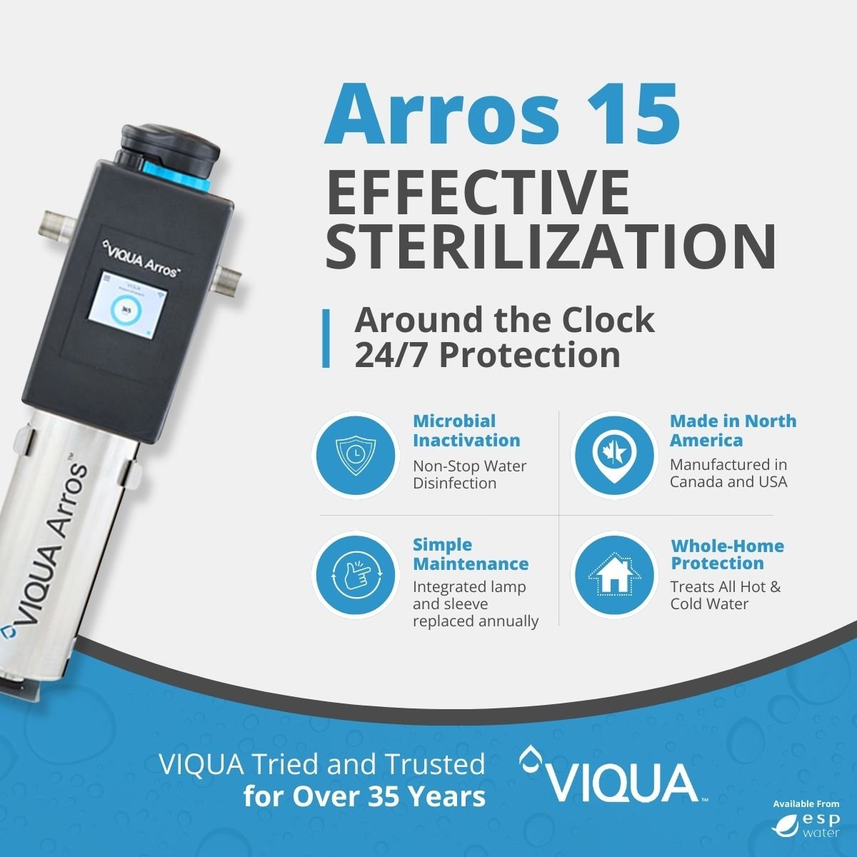 VIQUA Arros 15 UV system benefits for whole-home water treatment